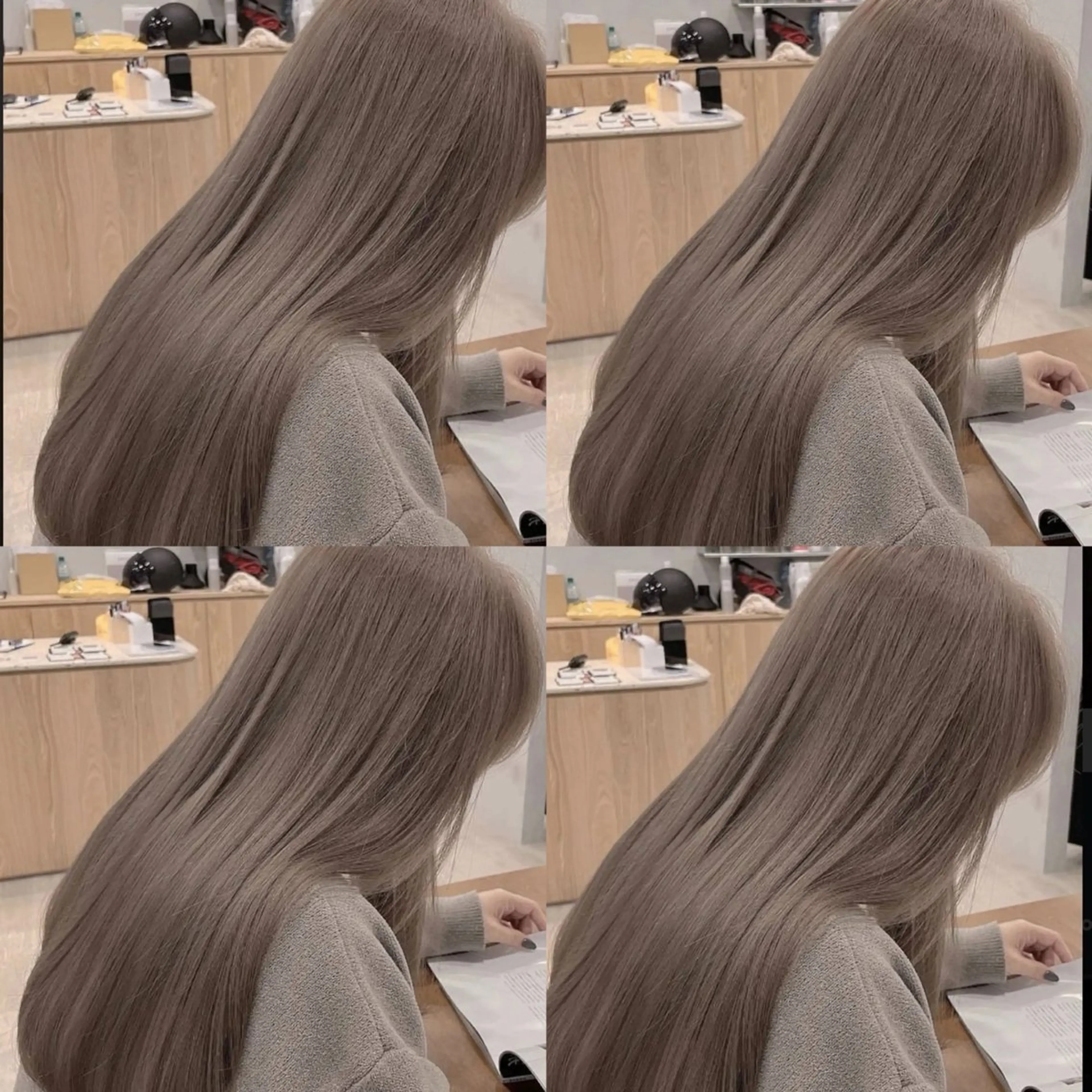 セミロング ヘアカラー トリートメント ヘッドスパ 透明感♡グレージュ ♡ミルクティー♡のヘアスタイル