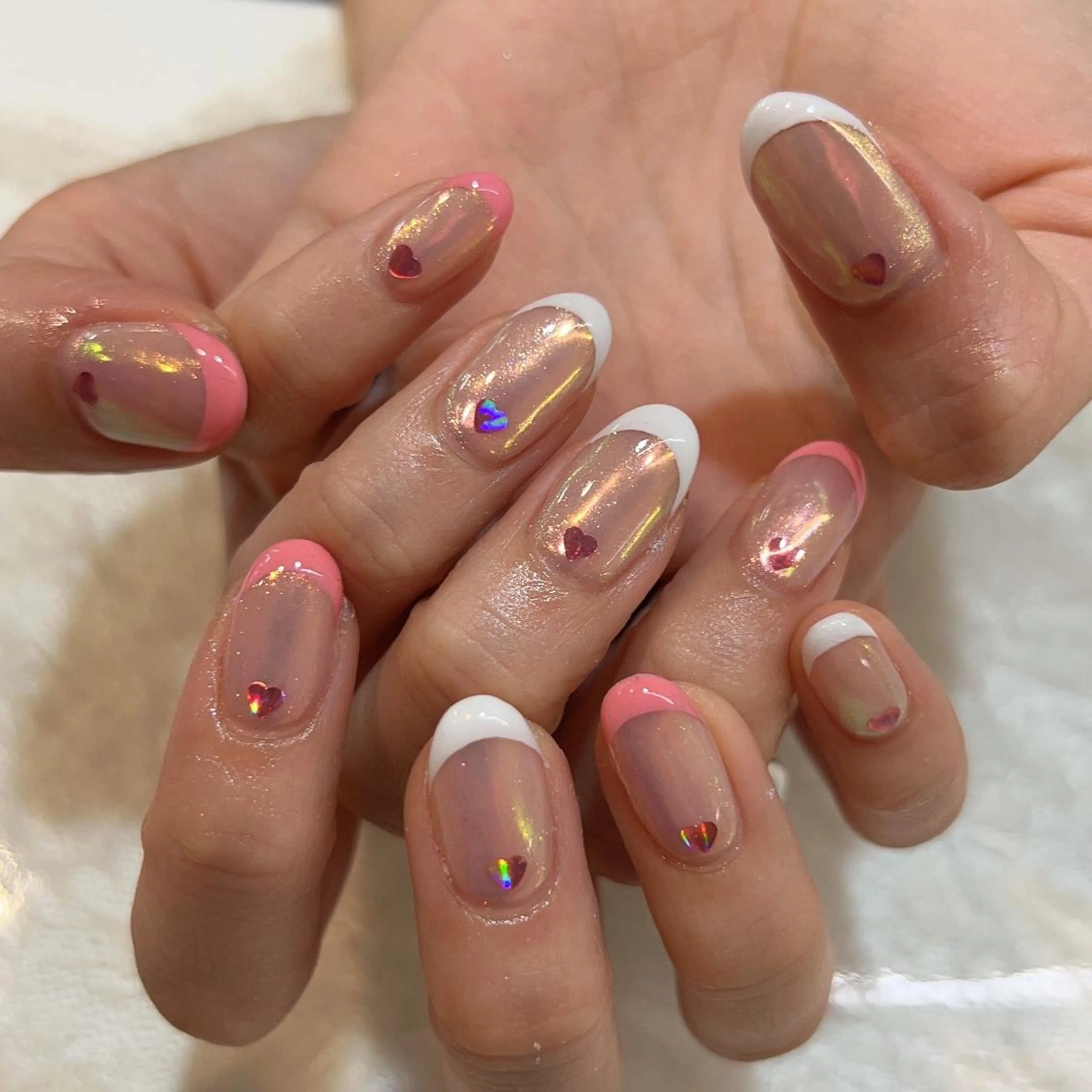 ネイル フレンチネイル キラキラネイル nailist yuiのネイルデザイン