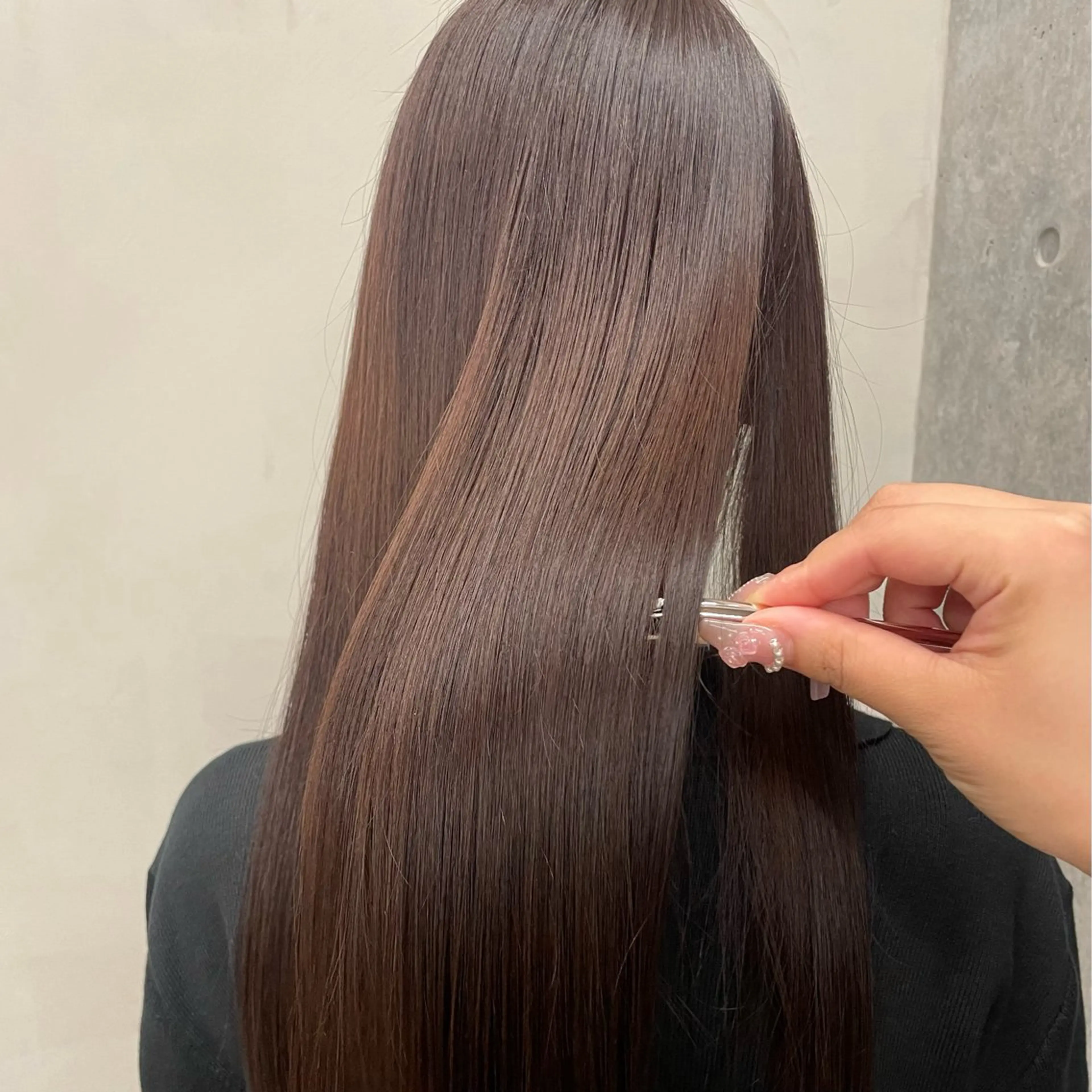 ロング 縮毛矯正 トリートメント カット ヘアカラー 縮毛矯正 トリートメント トレンドカラー🥣／ ヘアアレンジ✩.*˚のヘアスタイル
