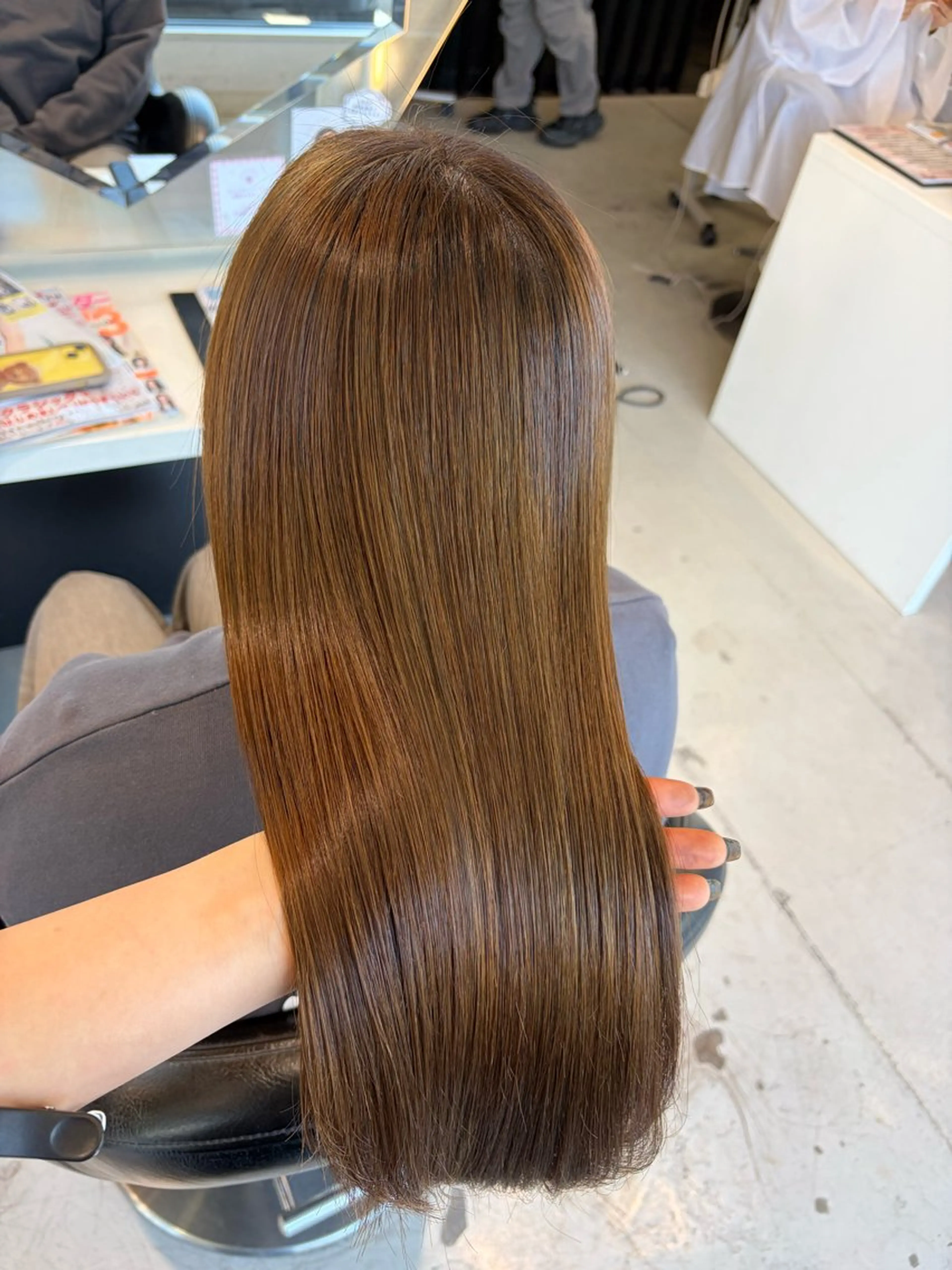 【赤みを消しつつ艶髪を目指すならコレ‼️】オリーブ系カラー🫒＋髪質改善パールプラチナトリートメント💭の写真