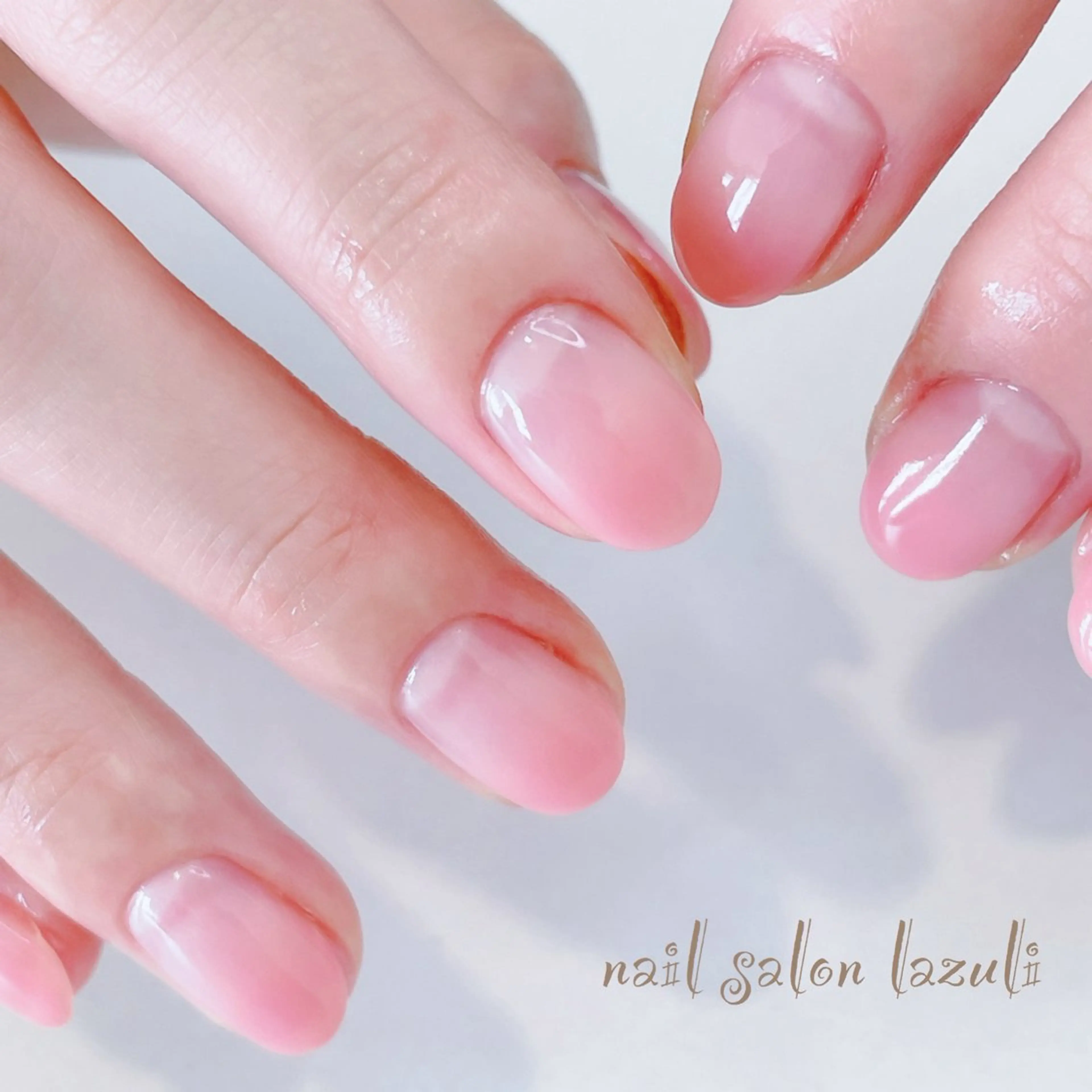 ネイル グラデーション ピンク シンプルネイル nail salon lazuliのネイルデザイン