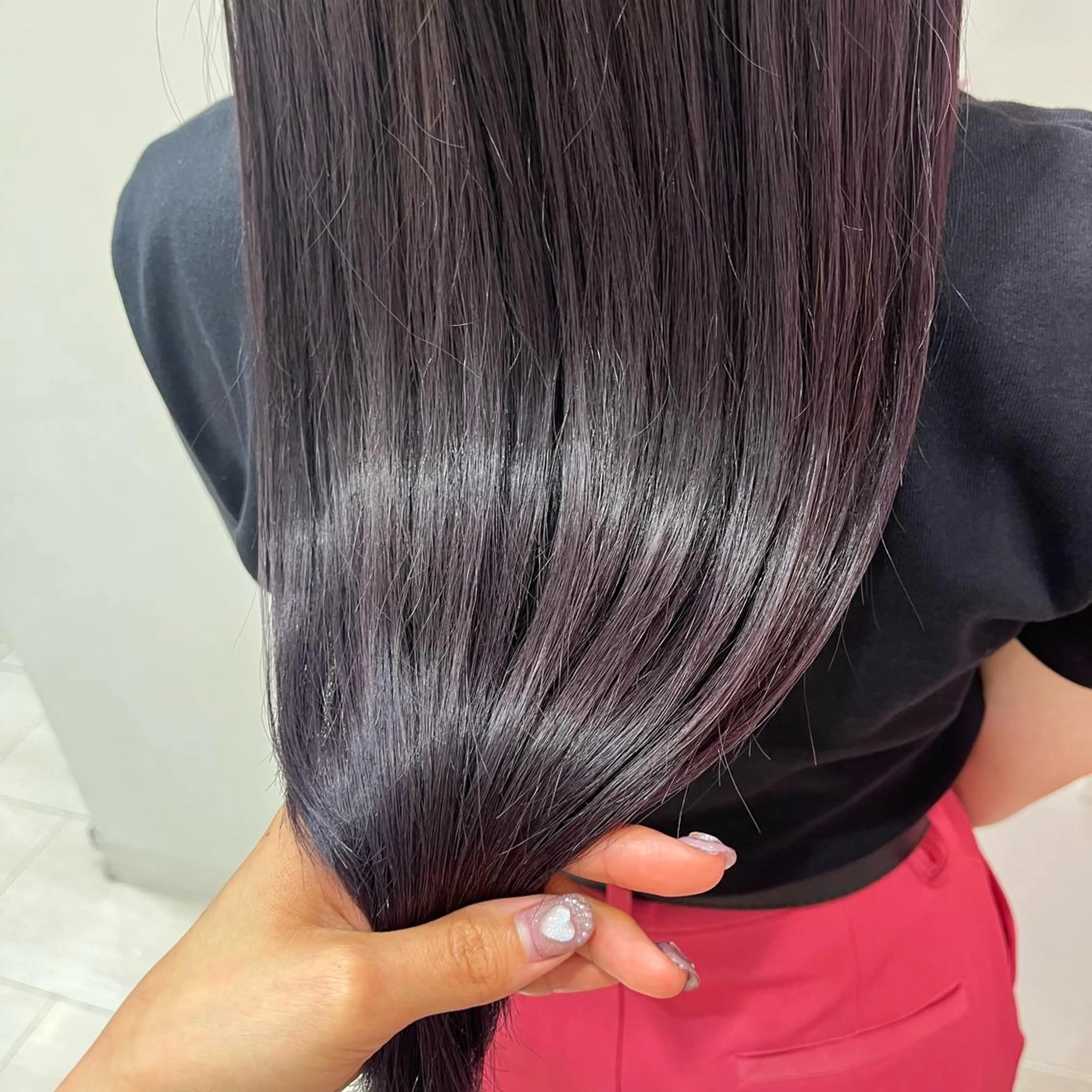 ロング クルミ🤍推し活 🎀ピンクカラーのヘアスタイル