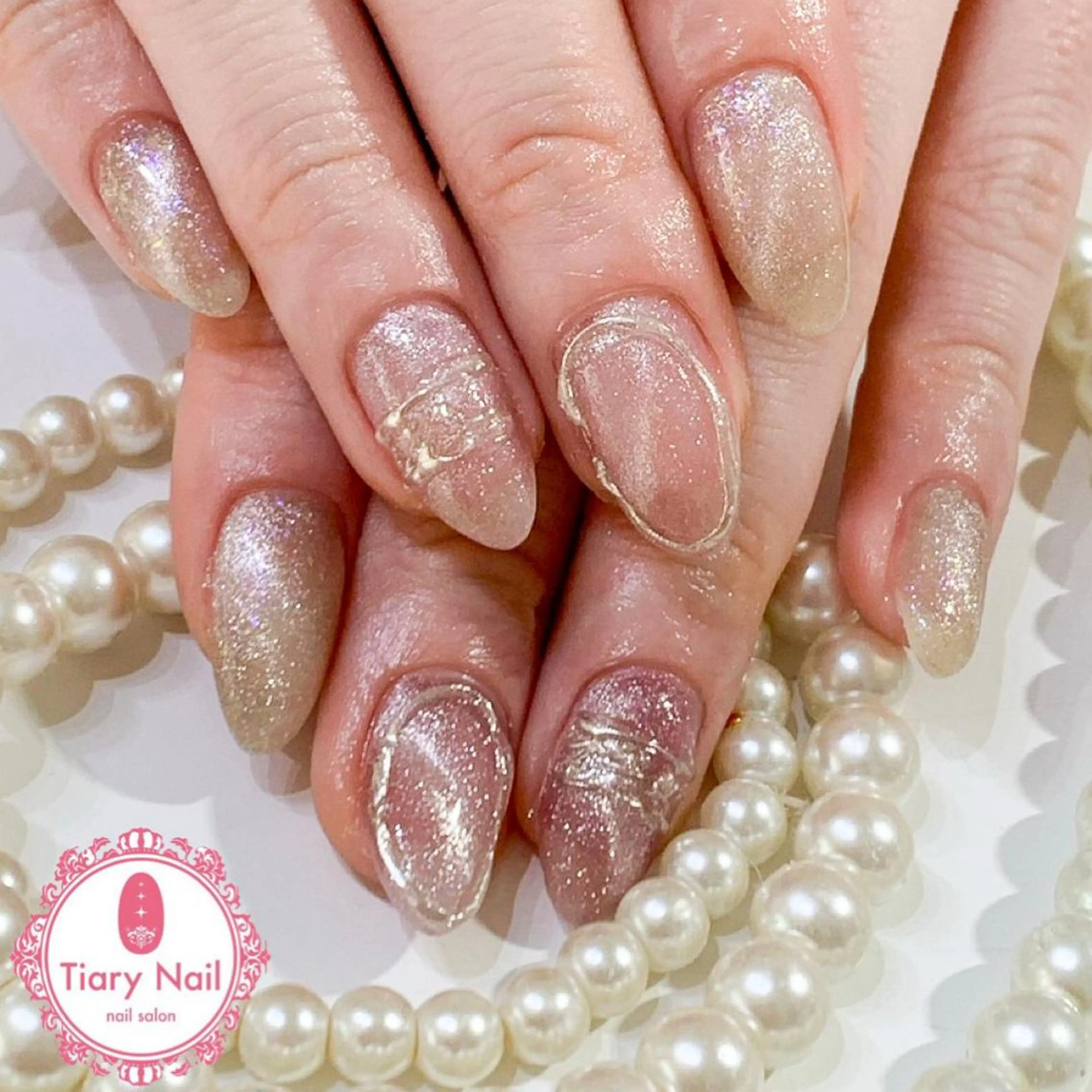 ネイル 桜ネイル クリアネイル フットネイル ジェルネイル キラキラネイル 💗🪽Tiary Nail🪽💗のネイルデザイン