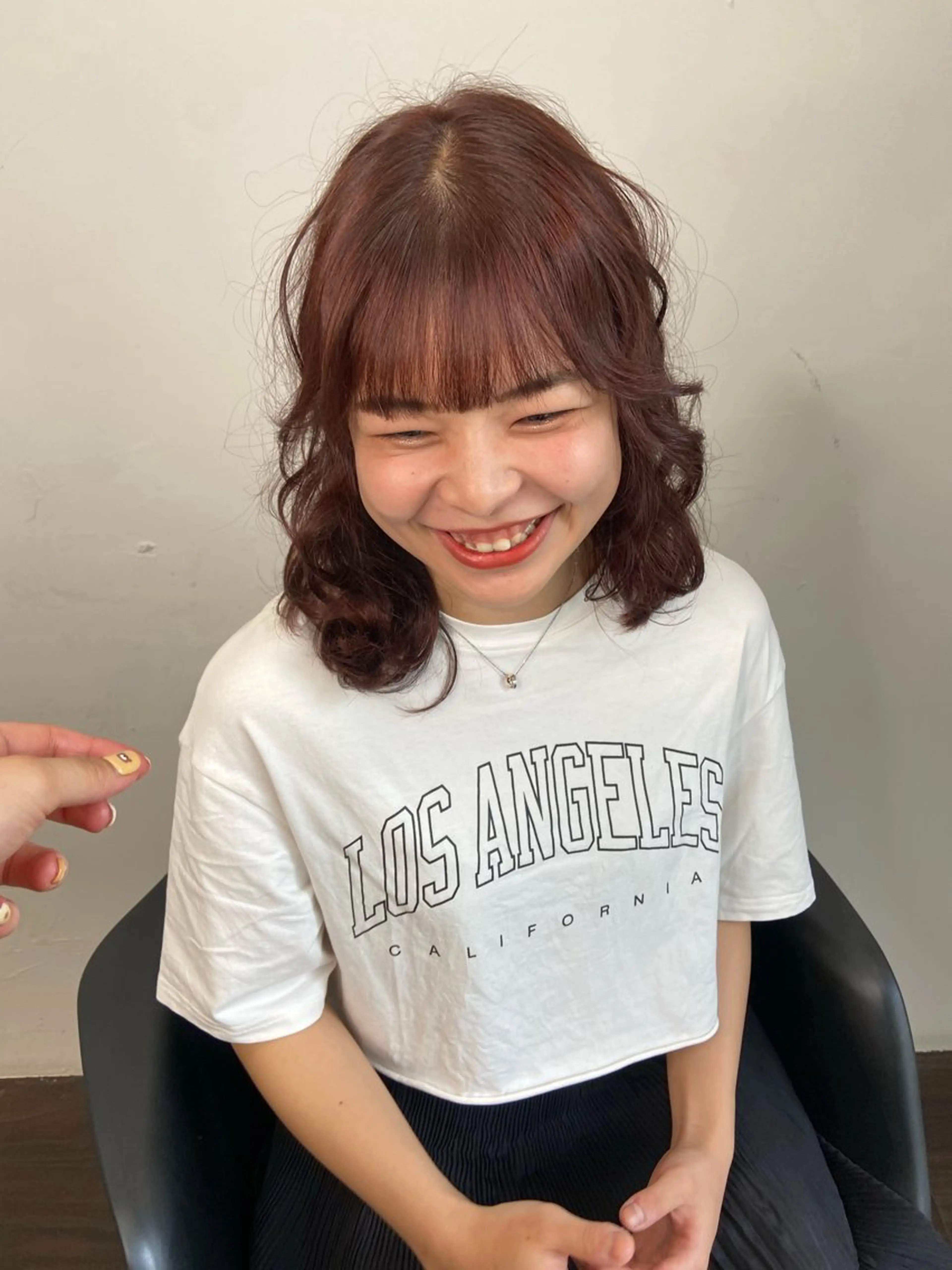 ミディアム カラー パーマ ヘアアレンジ ミディアムレイヤー ブリーチ ブラウンカラー ブリーチなしカラー オレンジ 🌼似合わせのプロ 心斎橋/rena🌼のマツエク・マツパデザイン