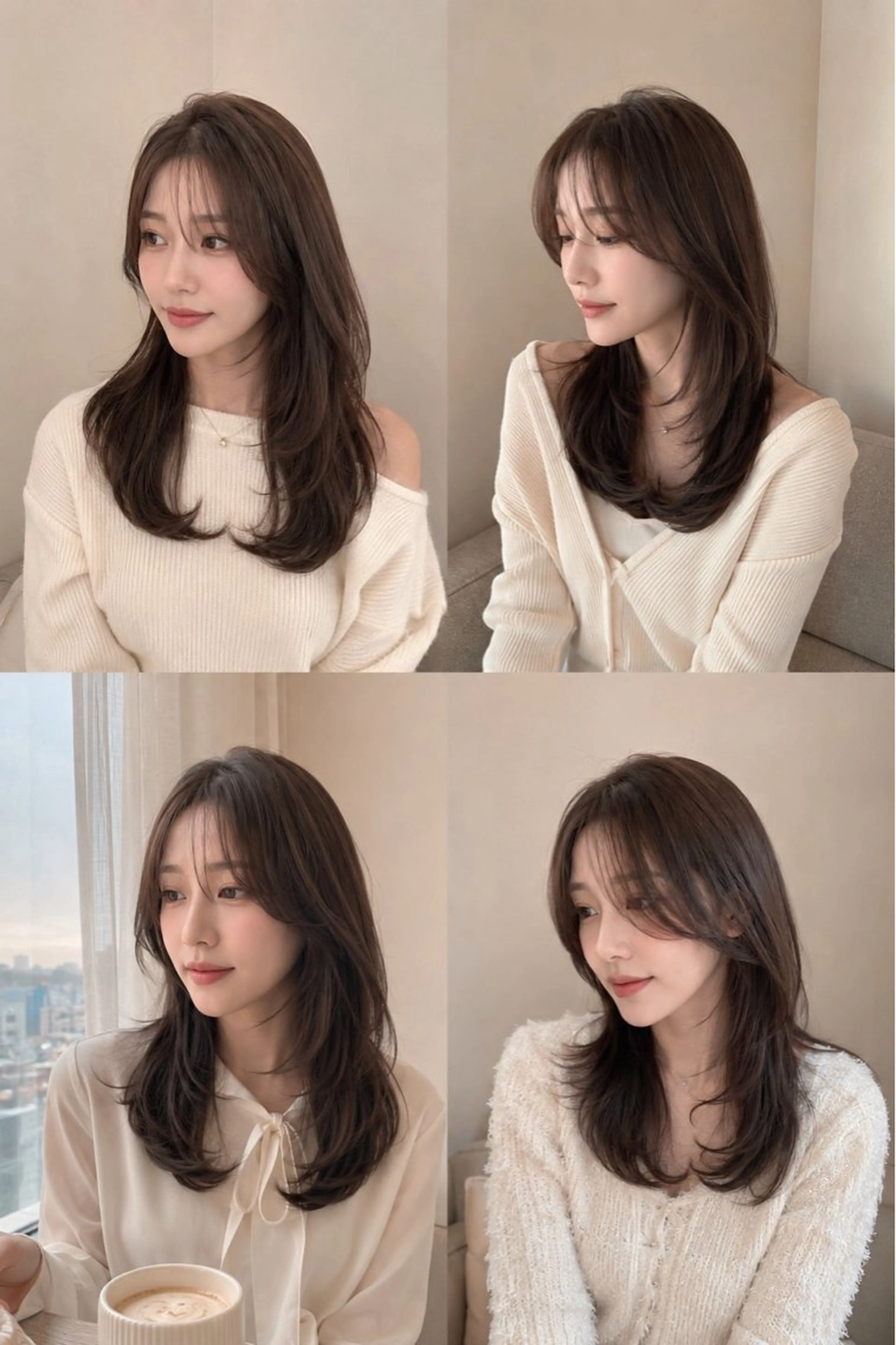 ミディアム カット ヘアカラー トリートメント 顔周りの垢抜けヘア 立山あいりのヘアスタイル
