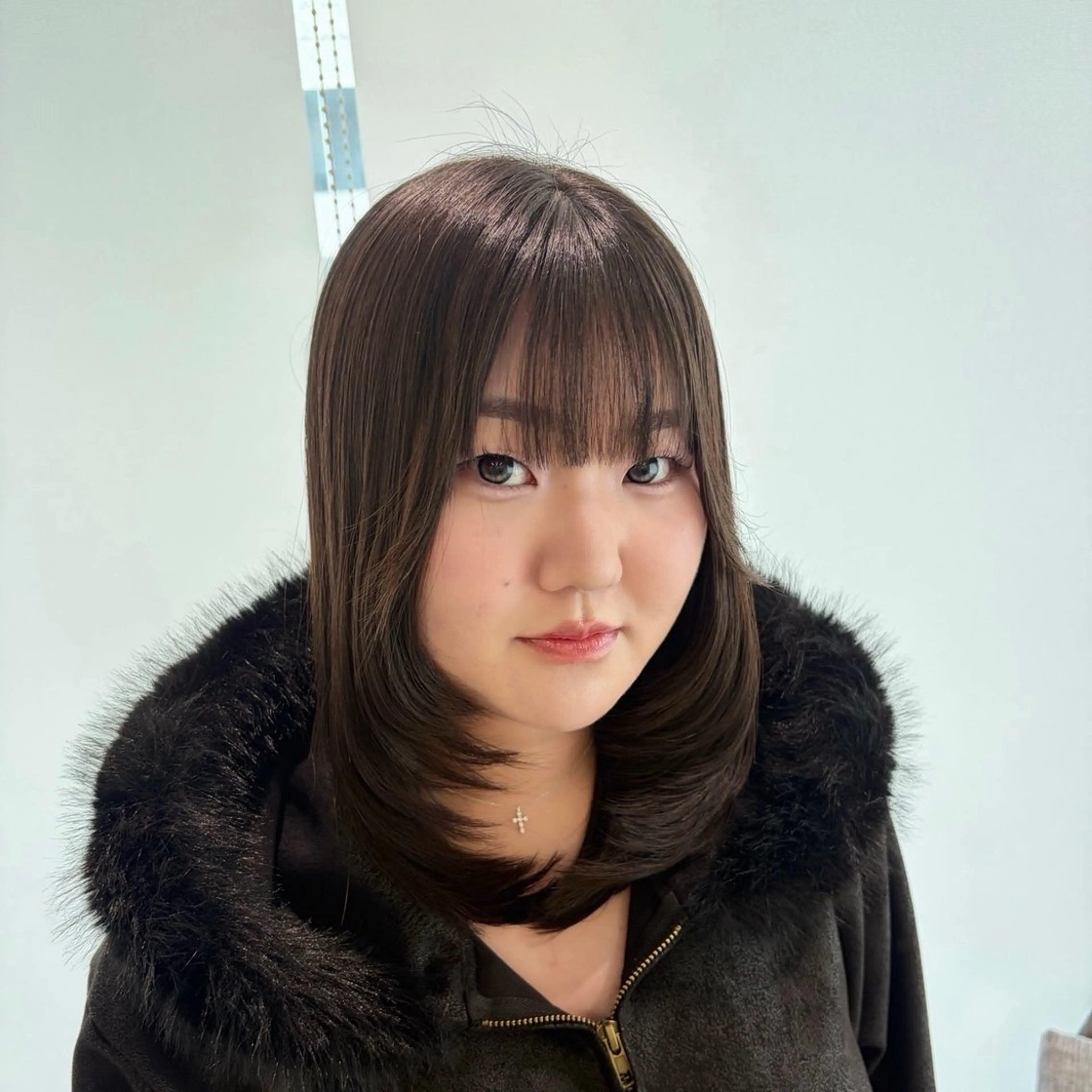 セミロング パーマ レイヤーカット 縮毛矯正 カット 縮毛矯正 トリートメント EIGHT ／SHU🩶のヘアスタイル