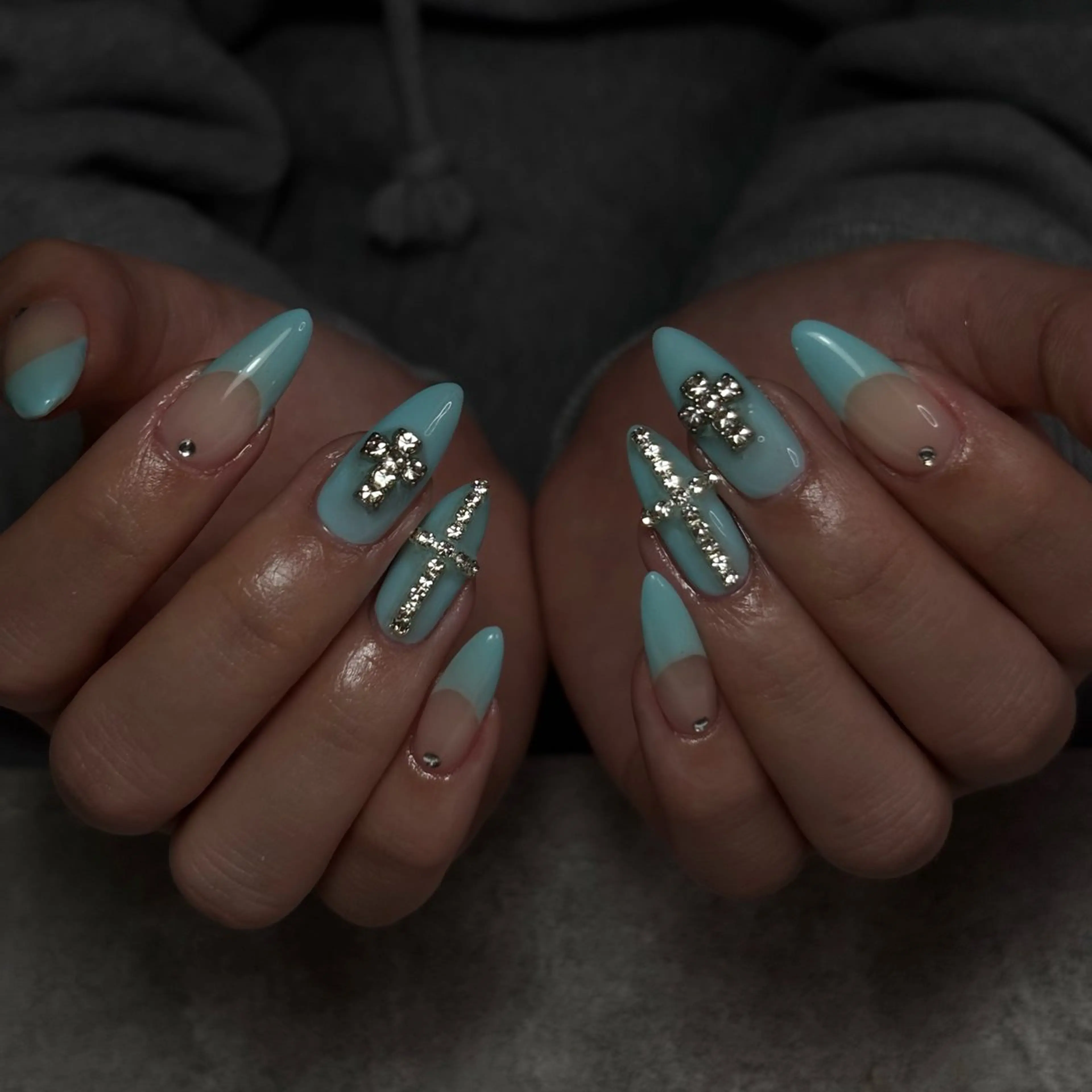 ネイル ブルー ハンドネイル mood mitsukiのネイルデザイン