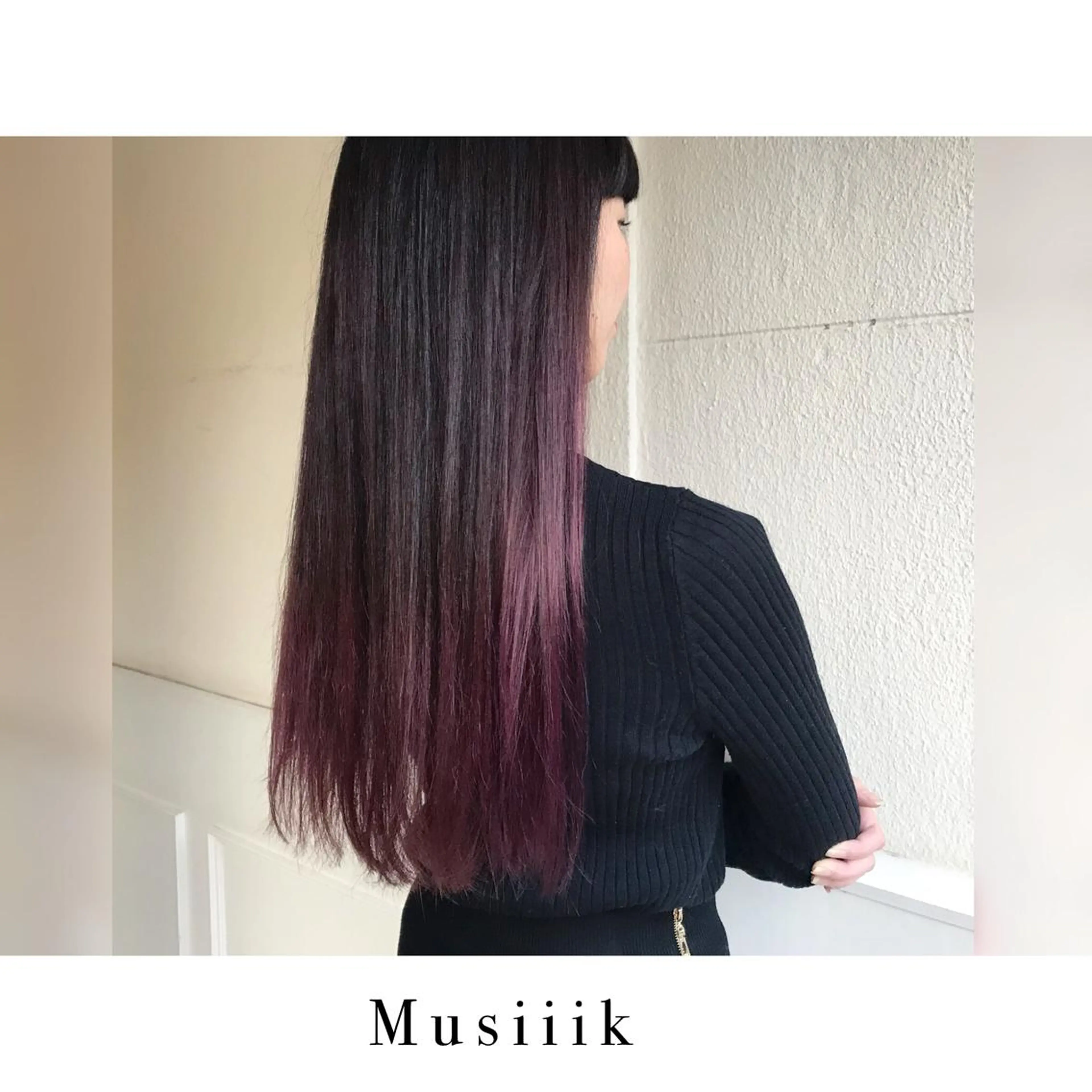 ロング カラー グラデーションカラー ピンクカラー バイオレットカラー カット ヘアカラー トリートメント Musiiik hairのヘアスタイル