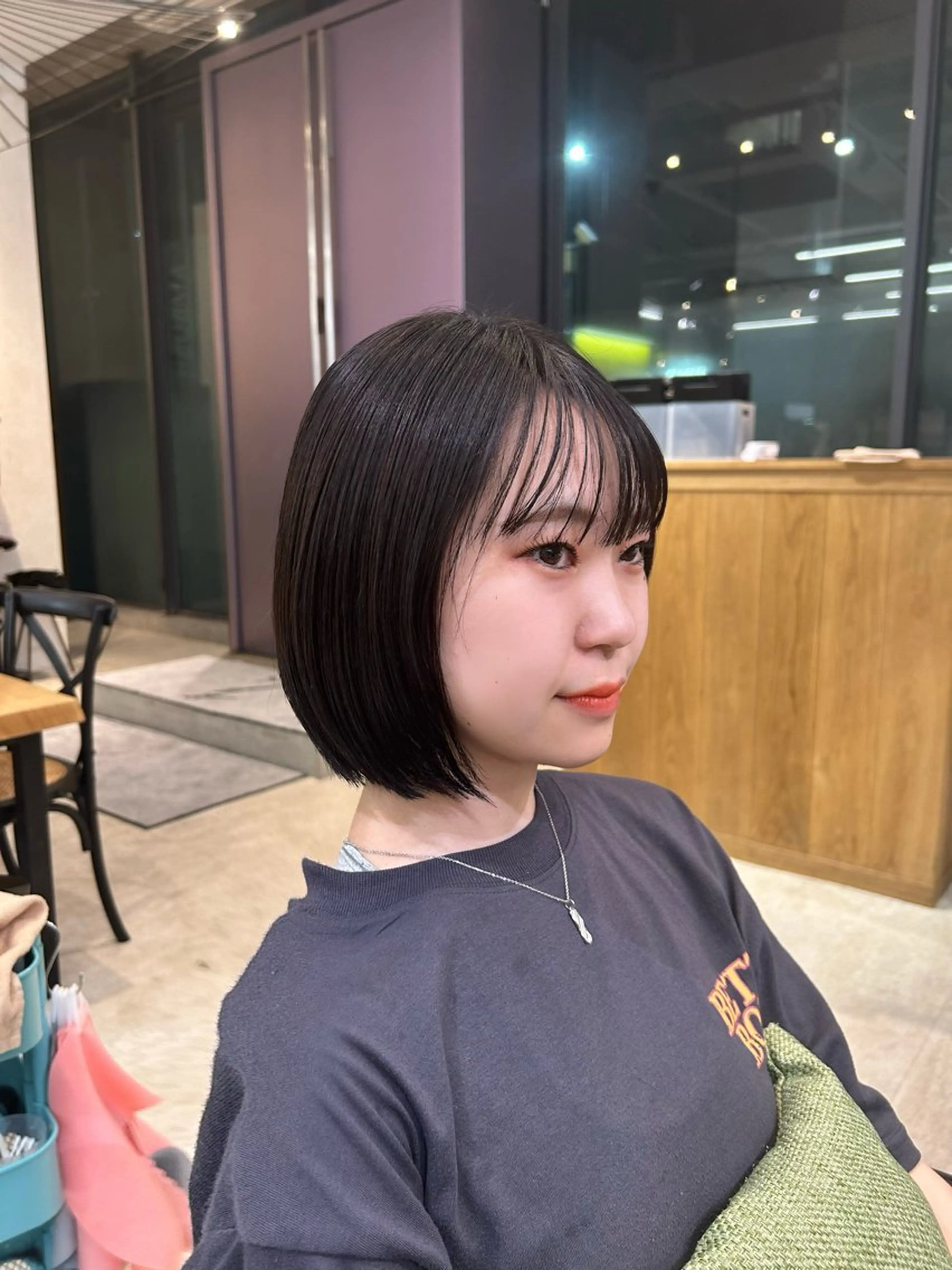 ショート カラー まとまるボブ/縮毛矯 生🌿あおい✨のヘアスタイル