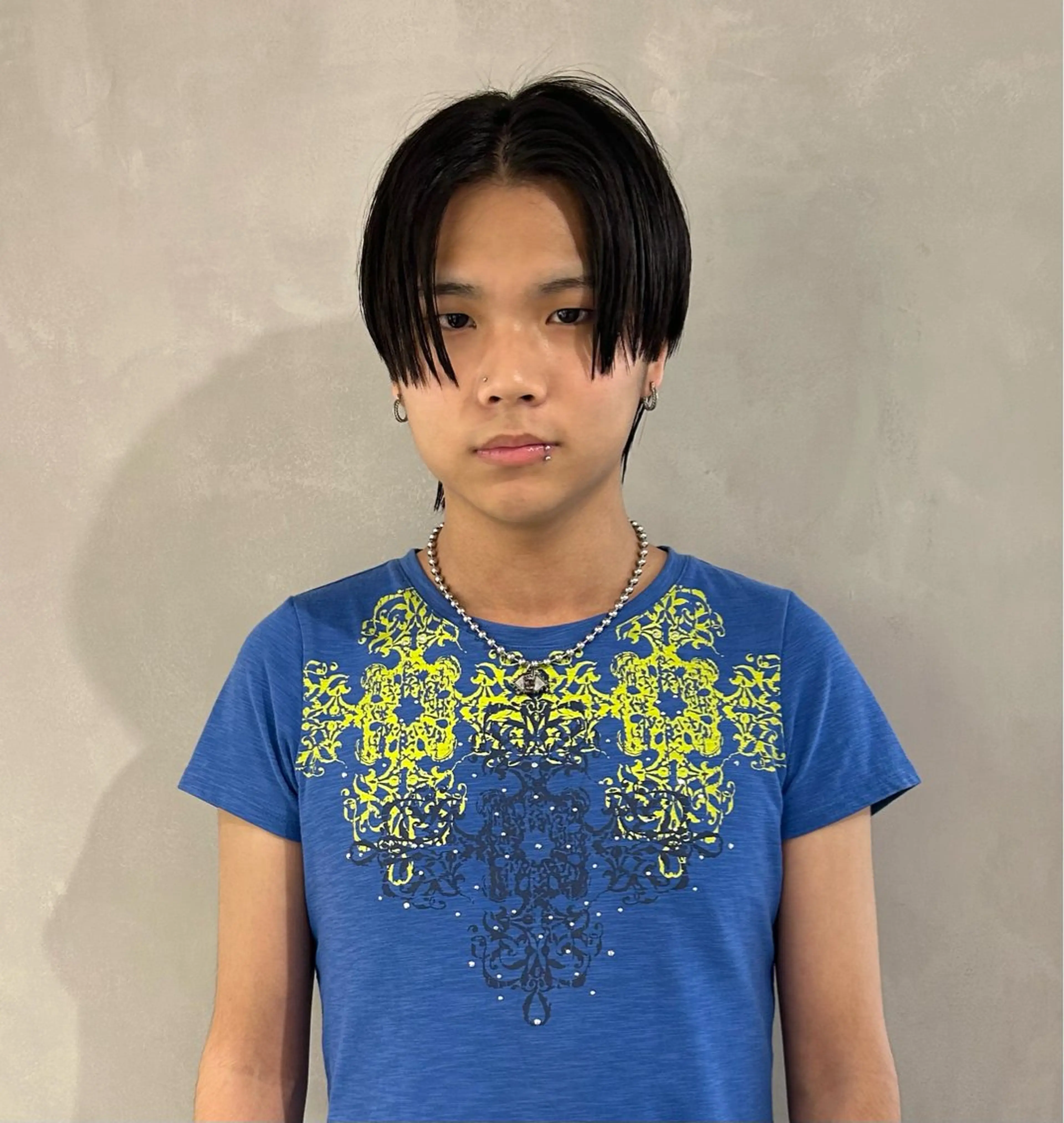 パーマ メンズ ビジネス センターパート フェードカット フェザーパーマ メンズ韓国風 メンズパーマ💈藤田 晃志のヘアスタイル