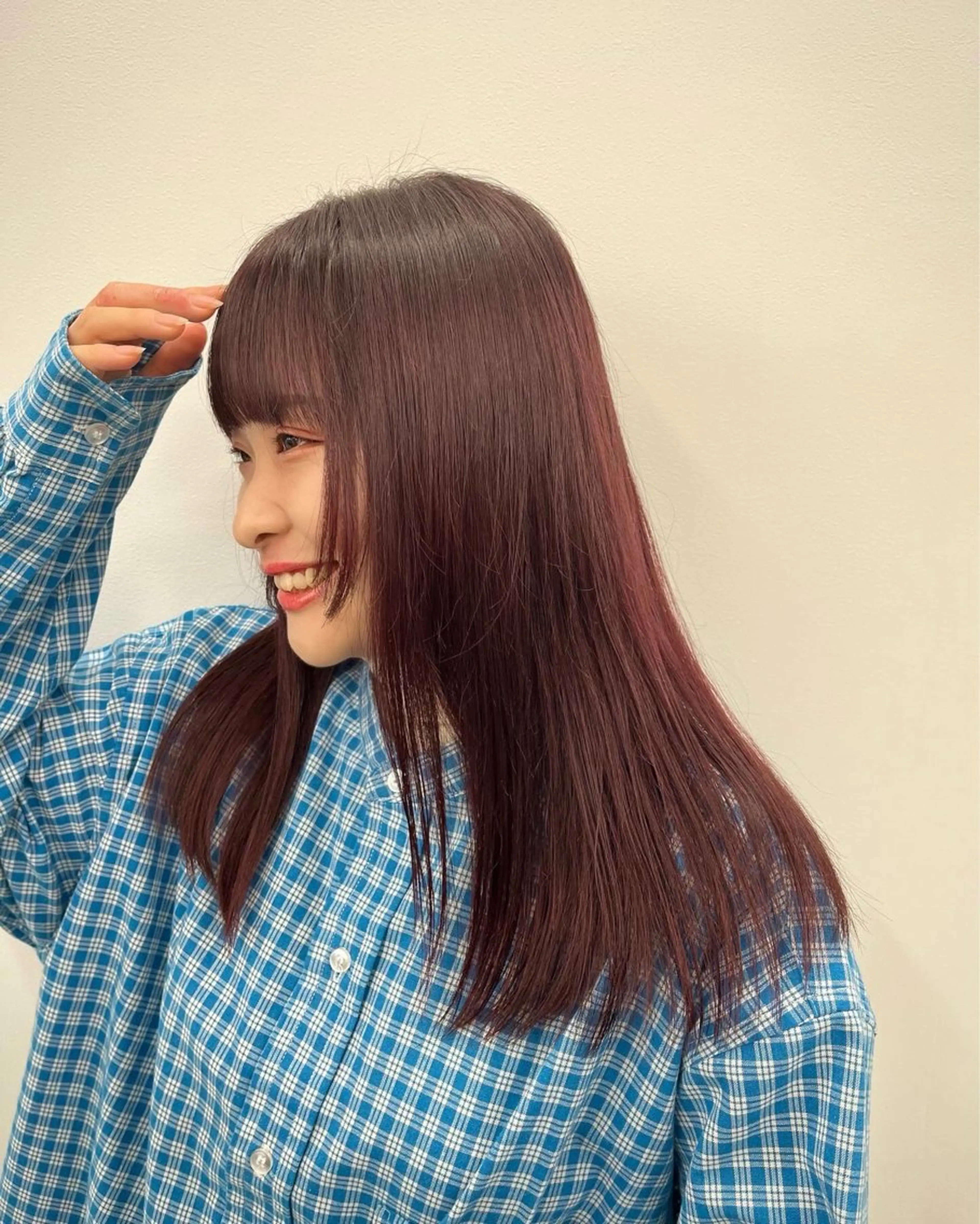 ミディアム カラー レッドカラー 縮毛矯正/ハイトーン /パーマ/せき🧸のヘアスタイル