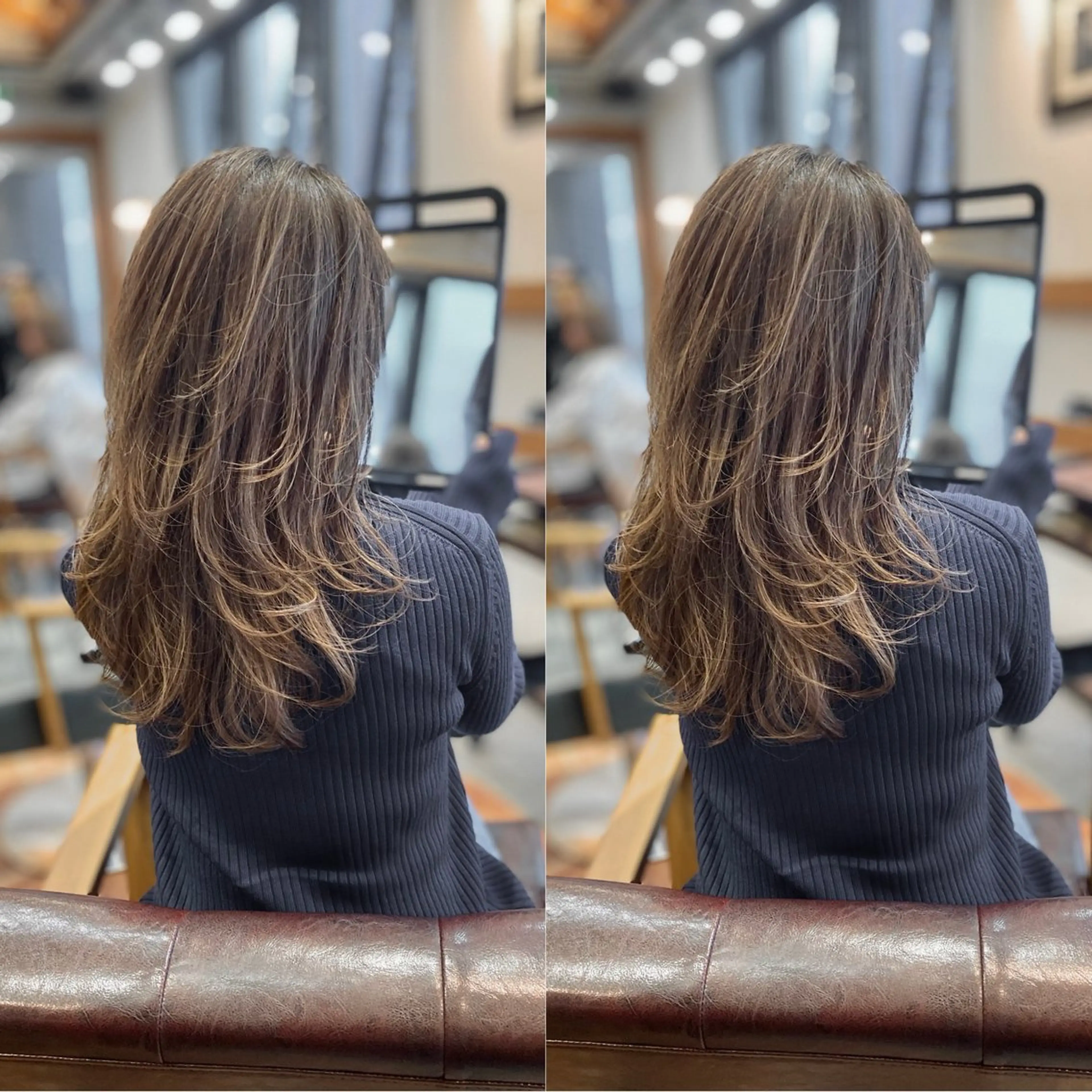 セミロング ハイライト レイヤーカット カット ヘアカラー 木村丈晴✂️ご来店 お待ちしてます😊のヘアスタイル