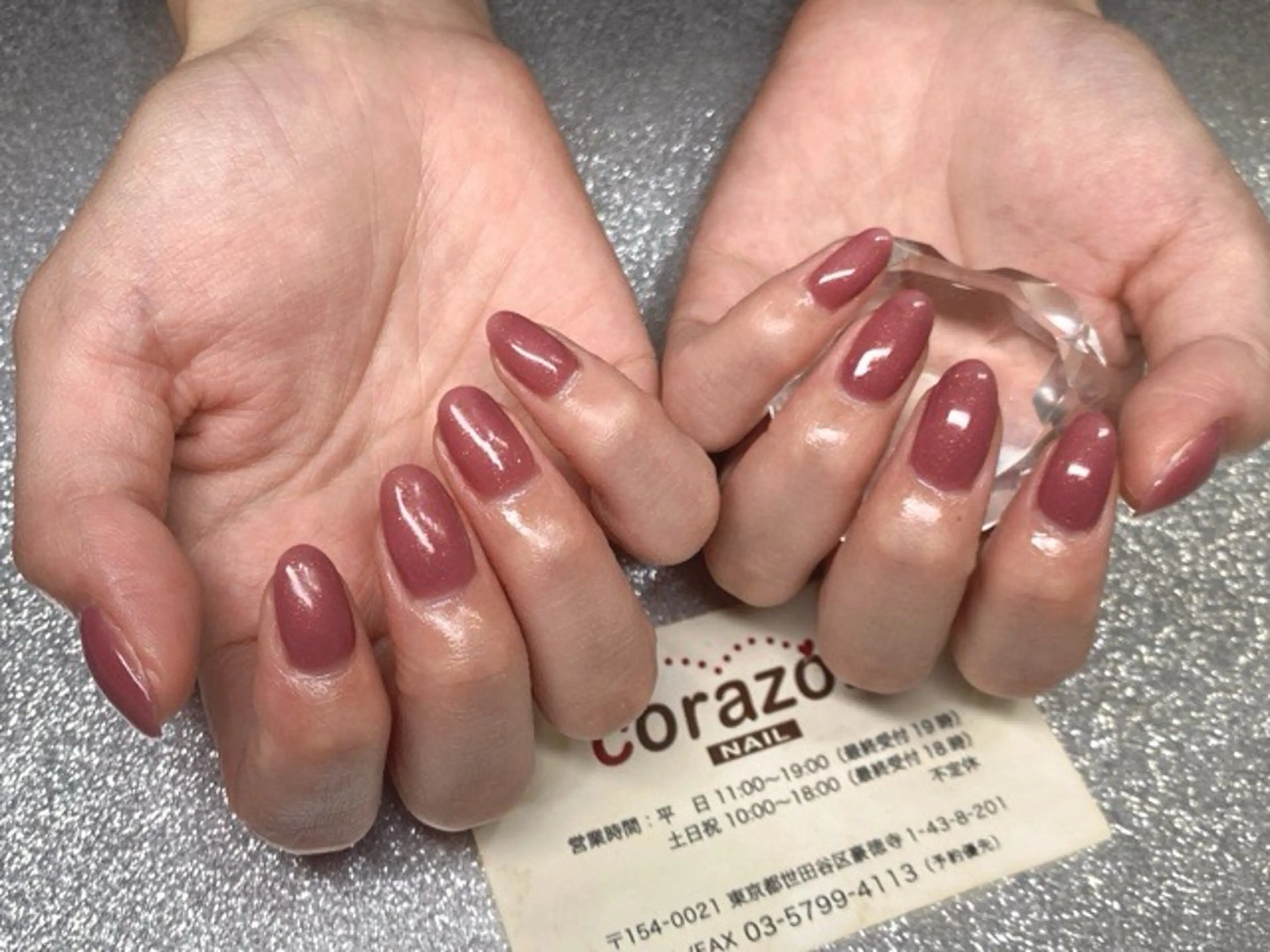 ネイル ジェルネイル ラメ(グリッター) ワンカラーネイル ピンク corazon所属・ネイリスト aicoのネイルデザイン