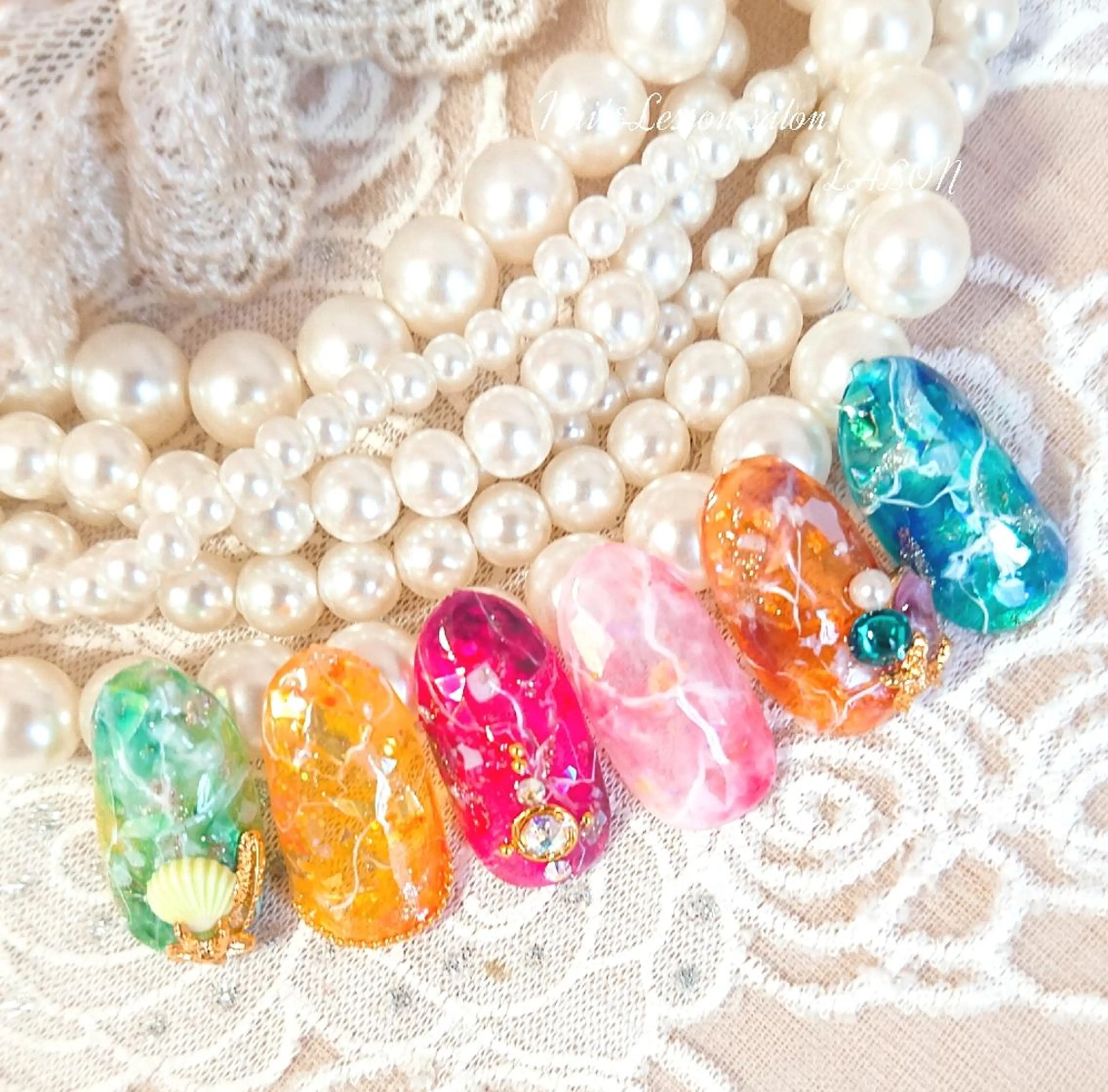 ネイル アートネイル 大理石ネイル(マーブル) Nail salon LABONのネイルデザイン