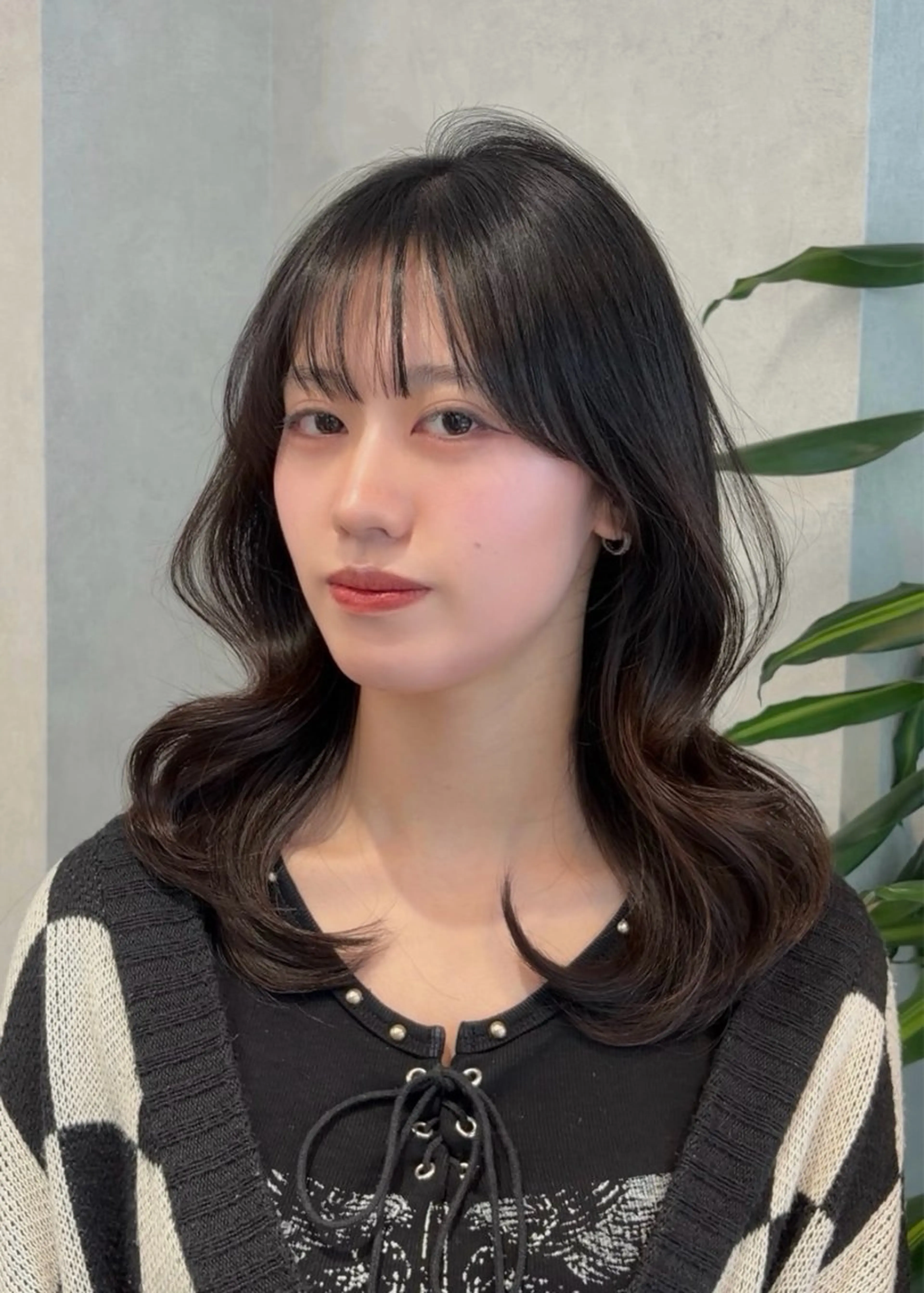 ミディアム カット ヘアカラー トリートメント 結べるレイヤーカット /カラー/あさかのヘアスタイル