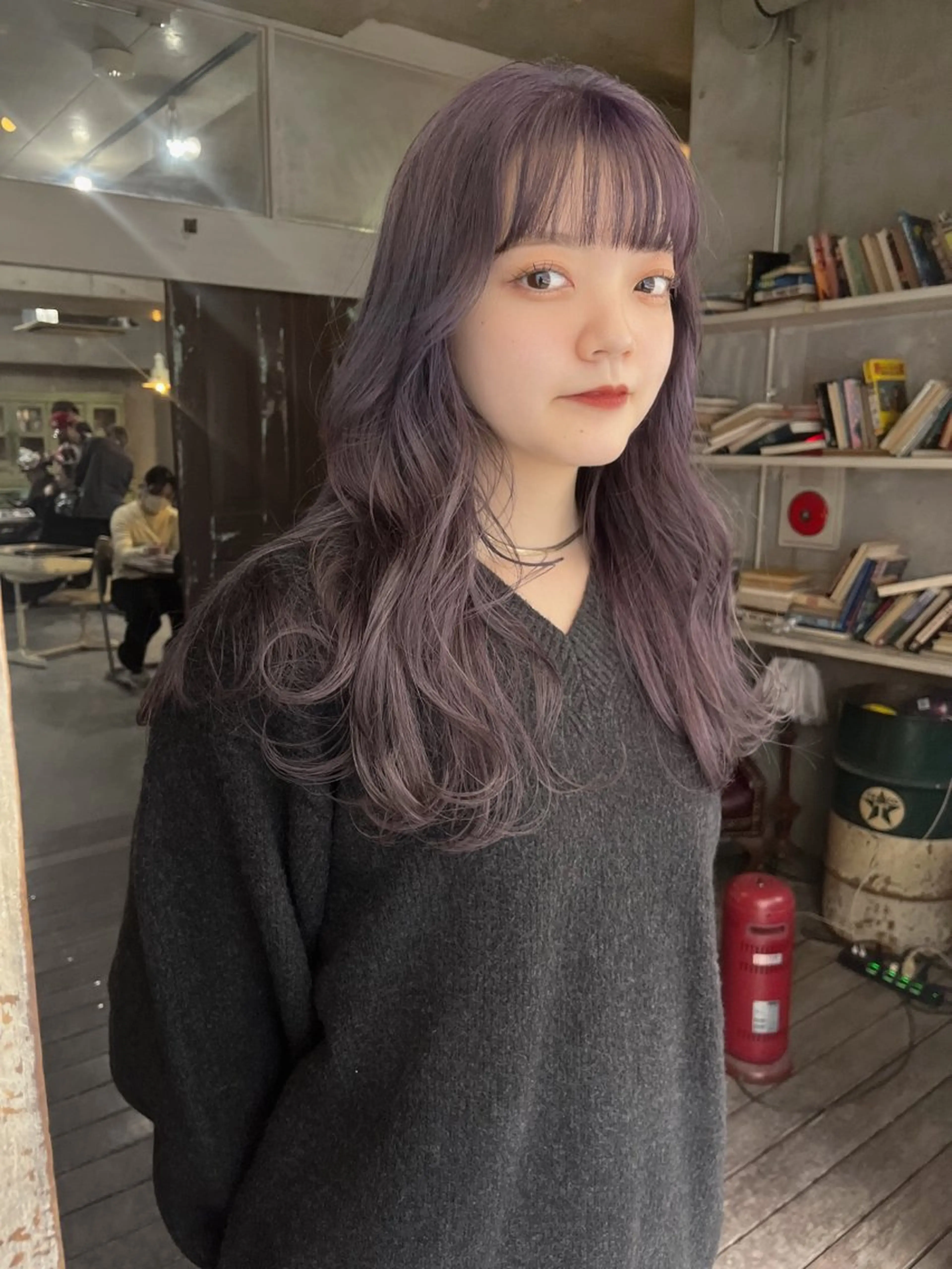 セミロング カット ヘアカラー トリートメント ハイトーン/顔まわり レイヤー/YUKAのヘアスタイル