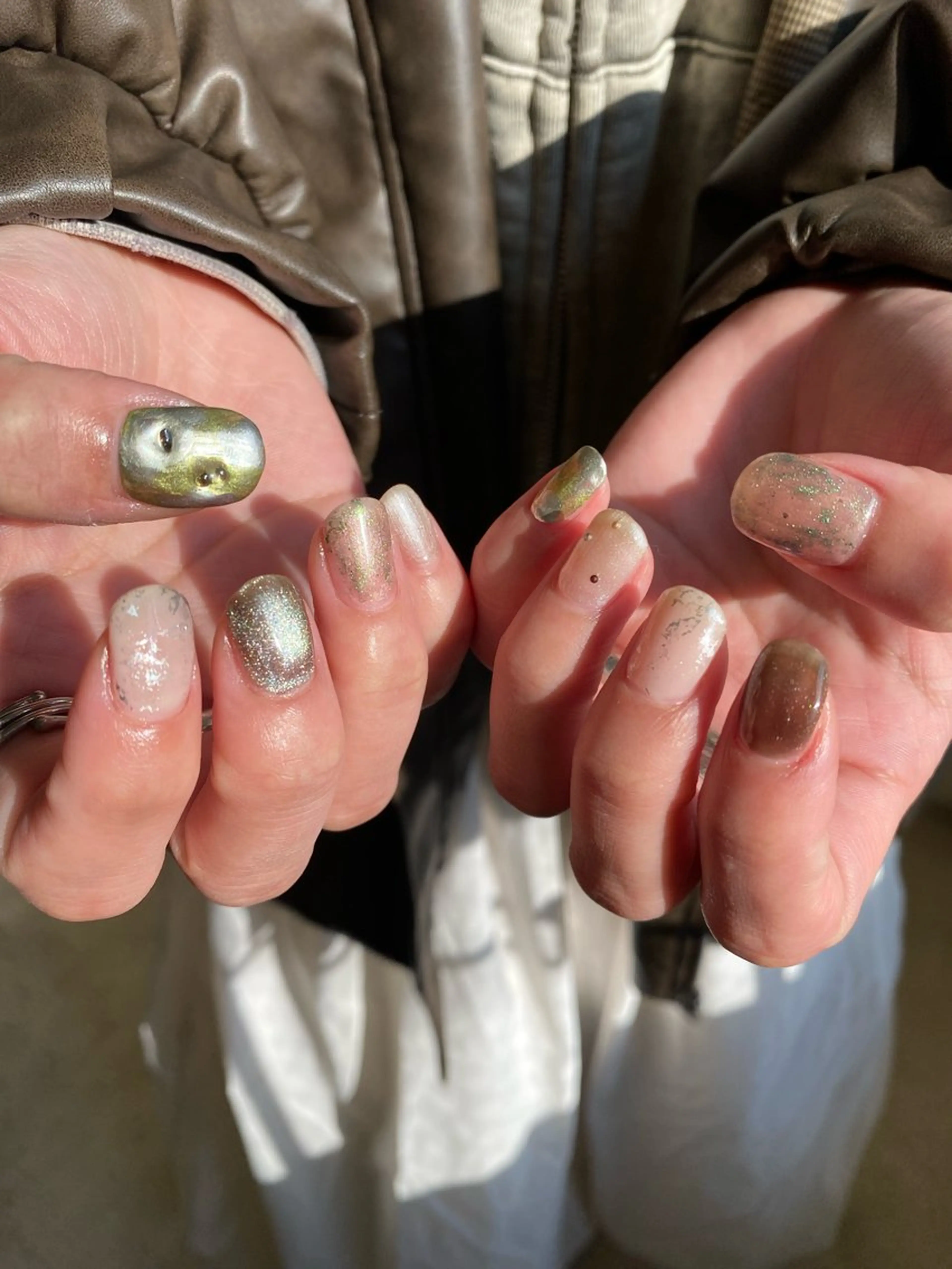 ネイル ジェルネイル マグネットネイル 持ち込み ニュアンスネイル ワンカラーネイル ハンドネイル 草加ニュアンスネイル 🌚hersのネイルデザイン