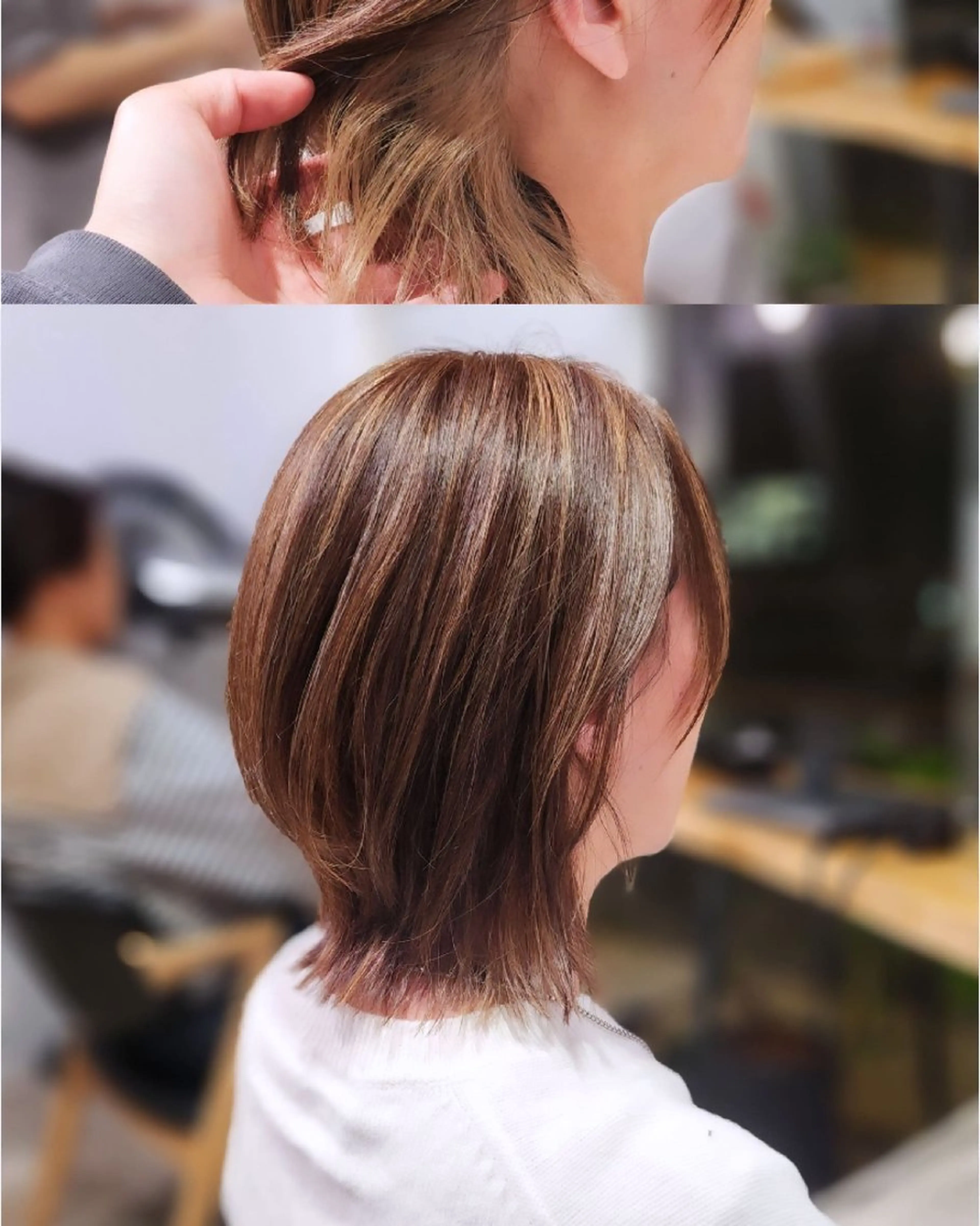 セミロング カラー 金田 拓也のヘアスタイル