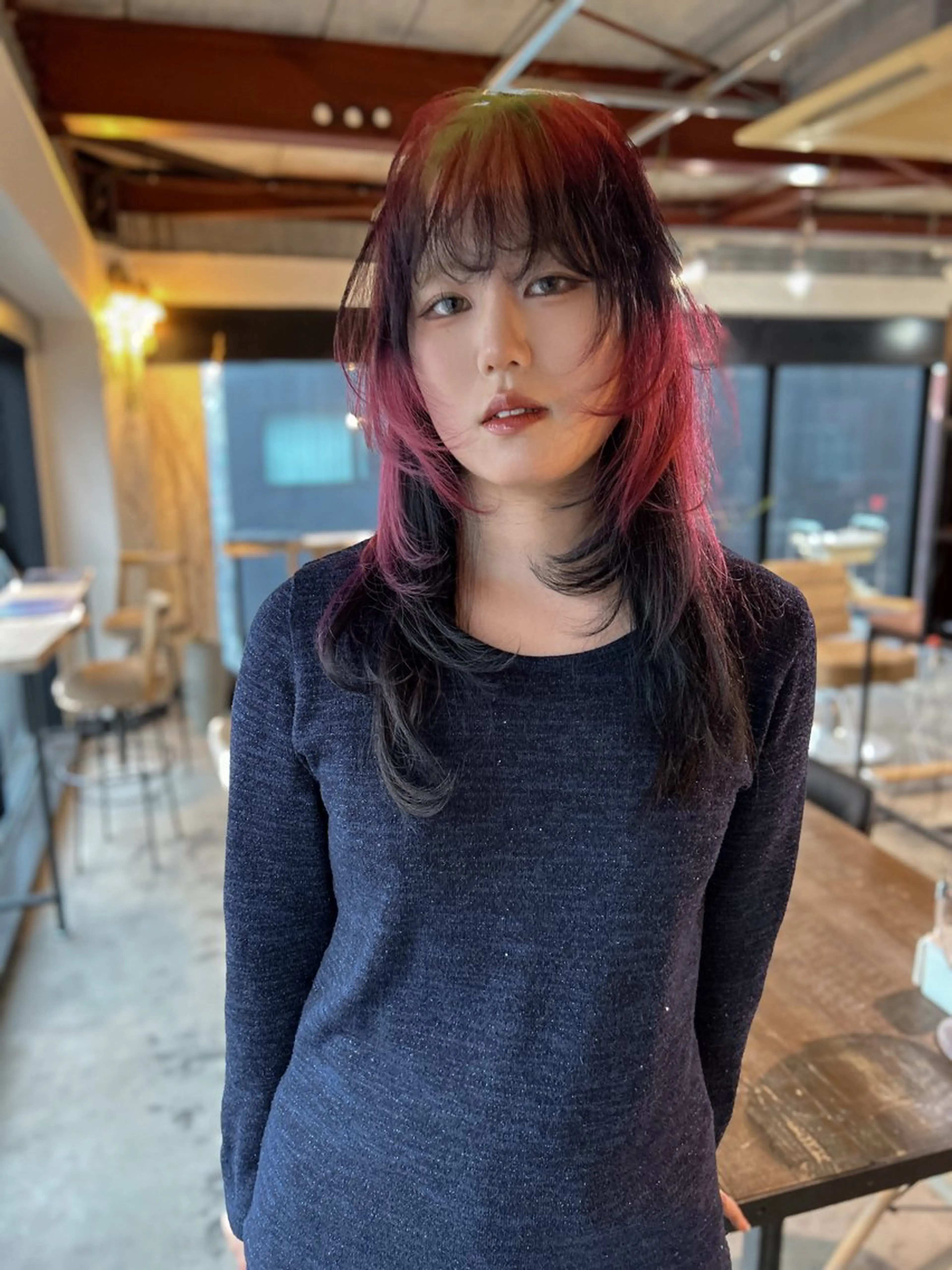 ロング カラー カット ヘアカラー トリートメント ダブルカラー/ 艶髪/SHISEIのヘアスタイル