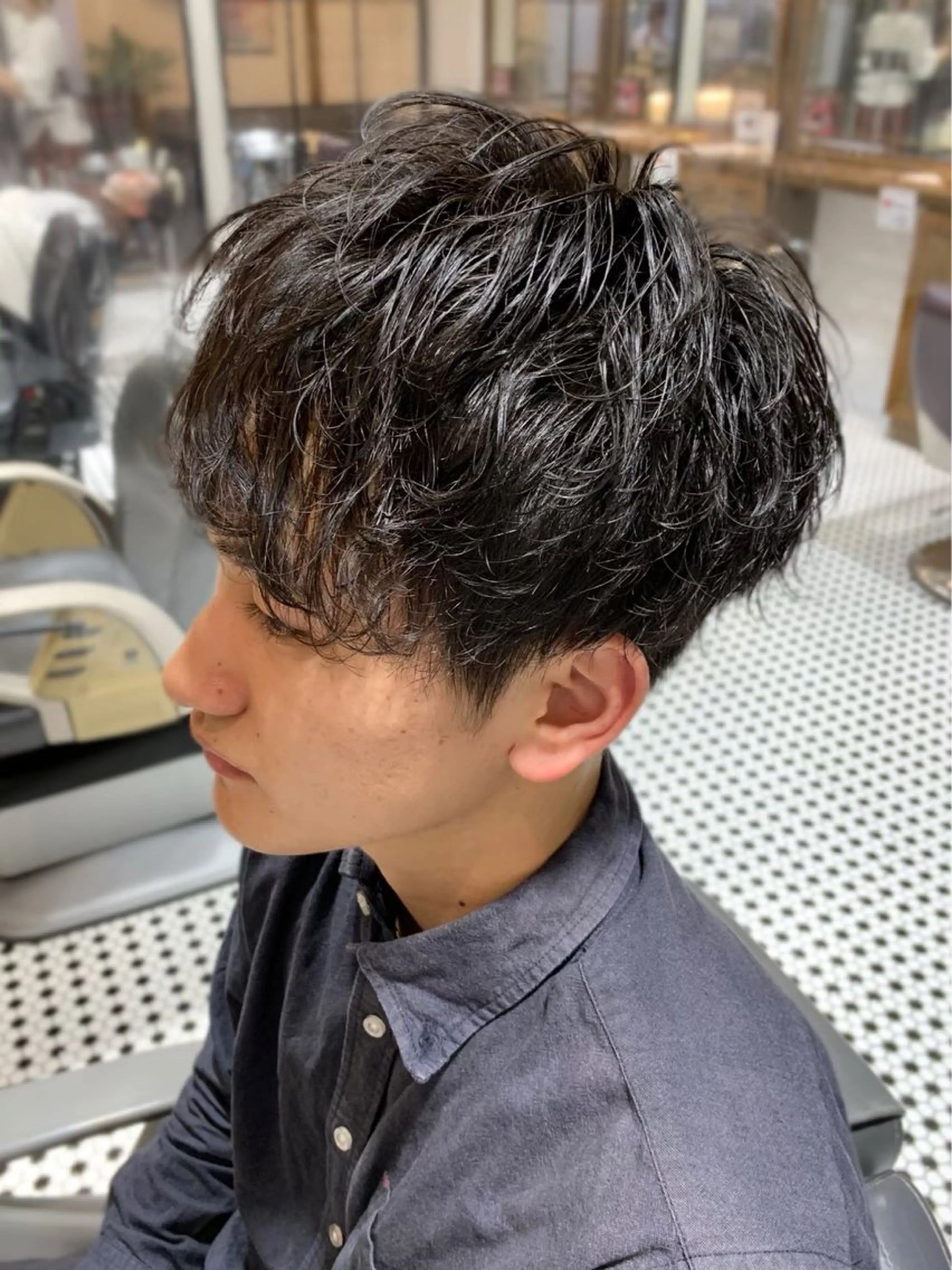 ミディアム パーマ メンズ 榊原 貫太のヘアスタイル