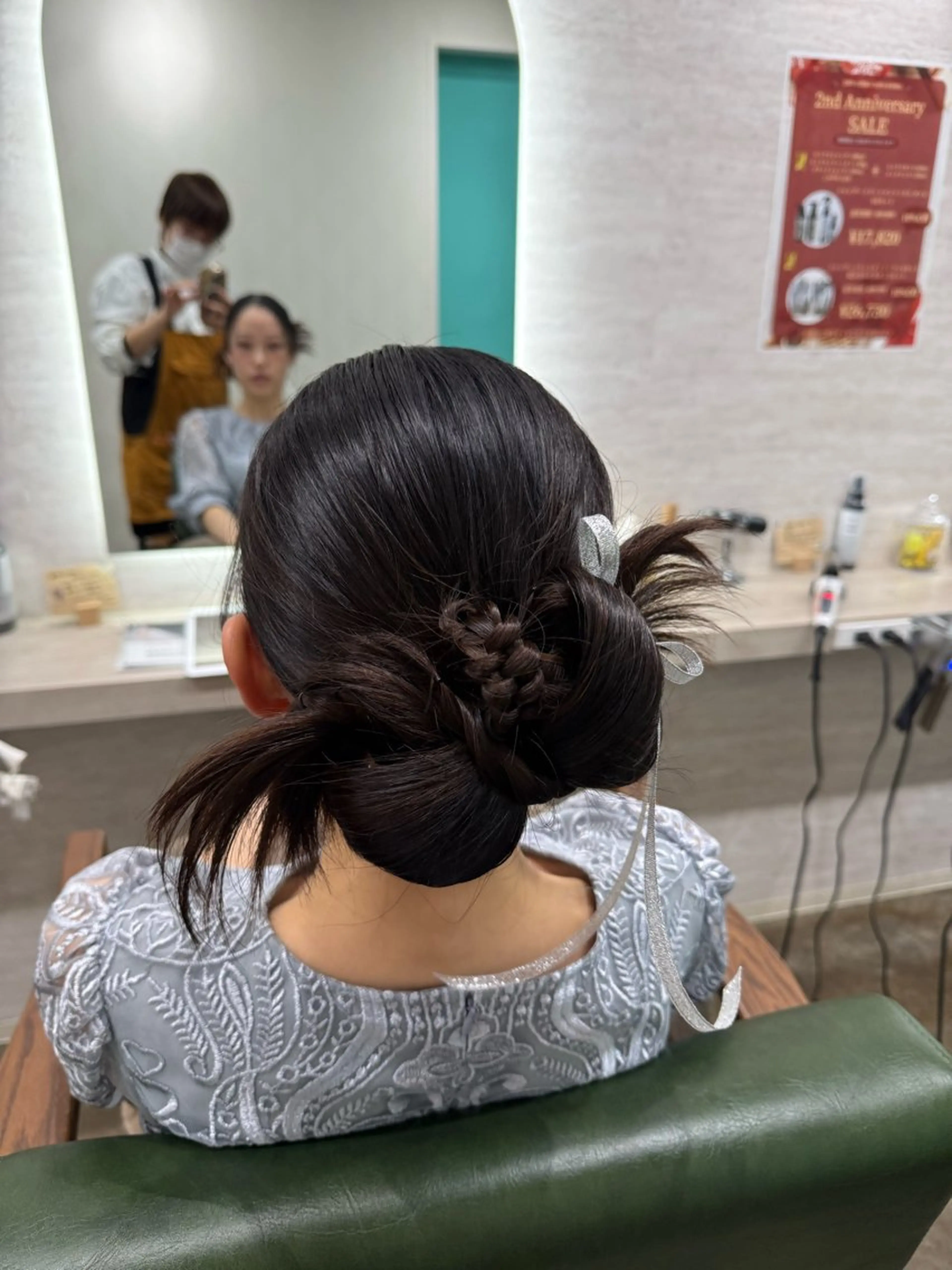 セミロング ヘアアレンジ 結婚式・ブライダル セミロングパーマ ボブ ハイライト 髪質改善 ヘアセット 縮毛矯正/ /関内/あべももこのヘアスタイル