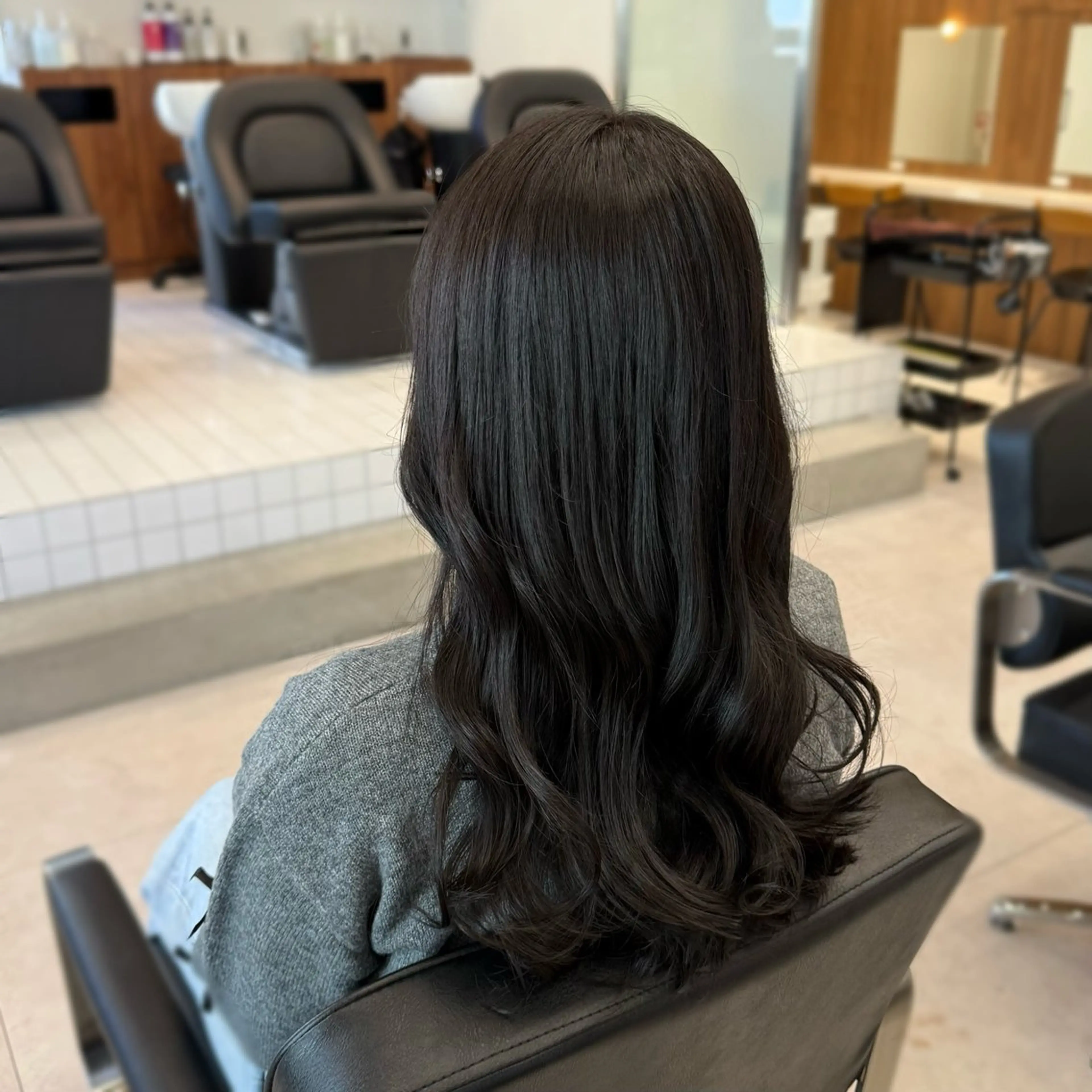 セミロング カラー 透明感カラー 縮毛矯正+モテカラー 🎀✨MIHOのヘアスタイル