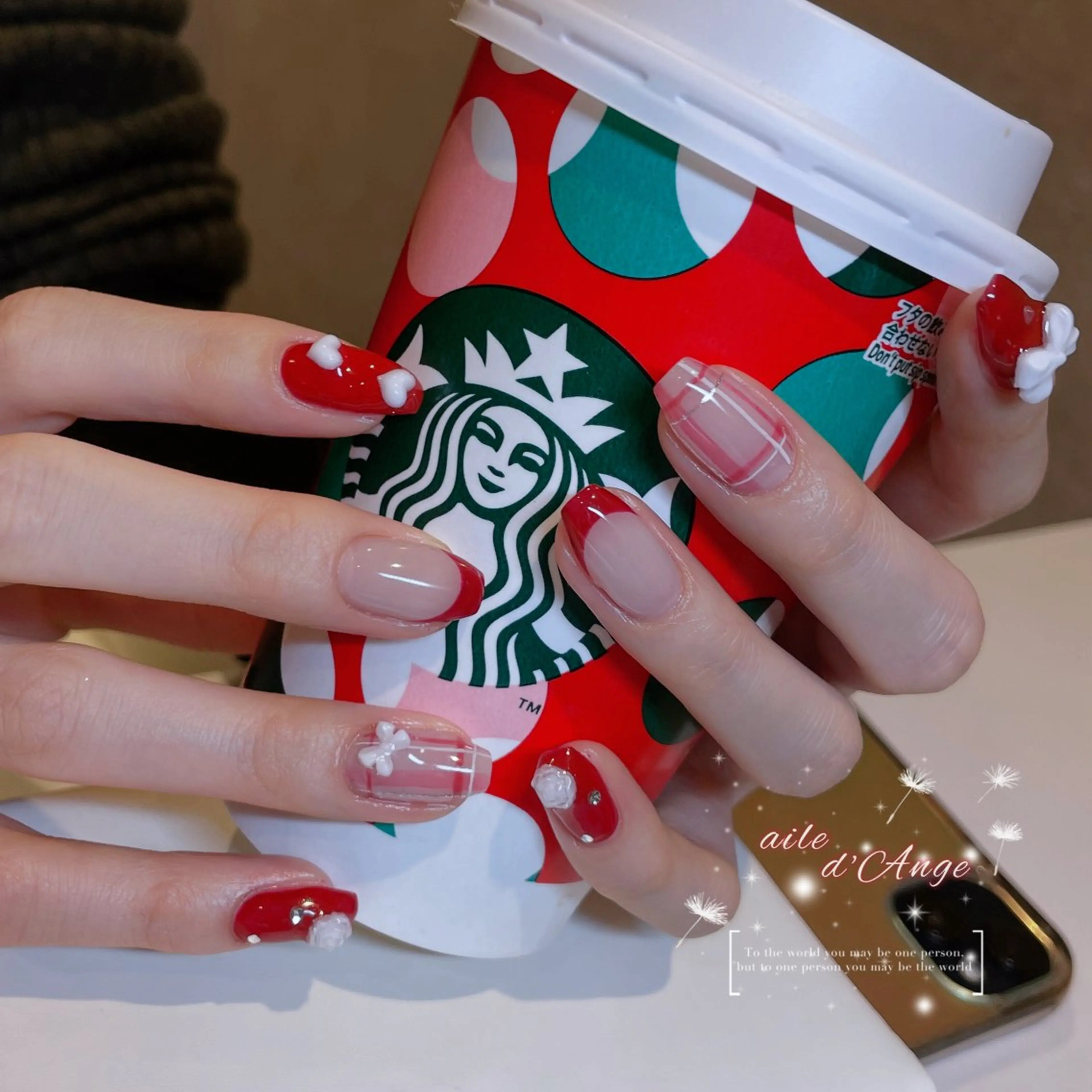 ネイル 赤色 ハンドネイル フットネイル ailed'Ange 🍒miuのネイルデザイン