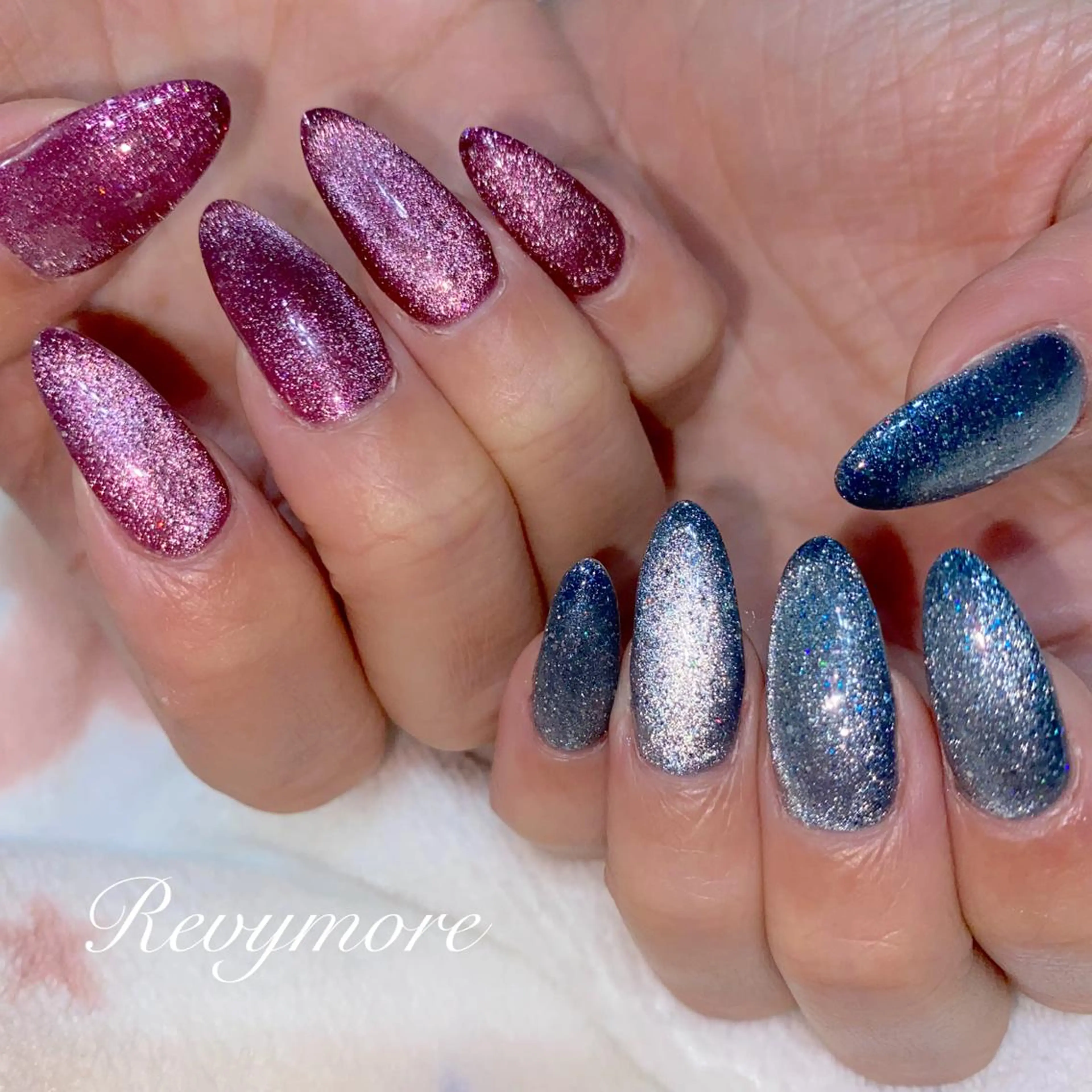 ネイル フラッシュネイル ジェルネイル キラキラネイル 韓国ネイル ラメ(グリッター) nail salon Revymoreのネイルデザイン