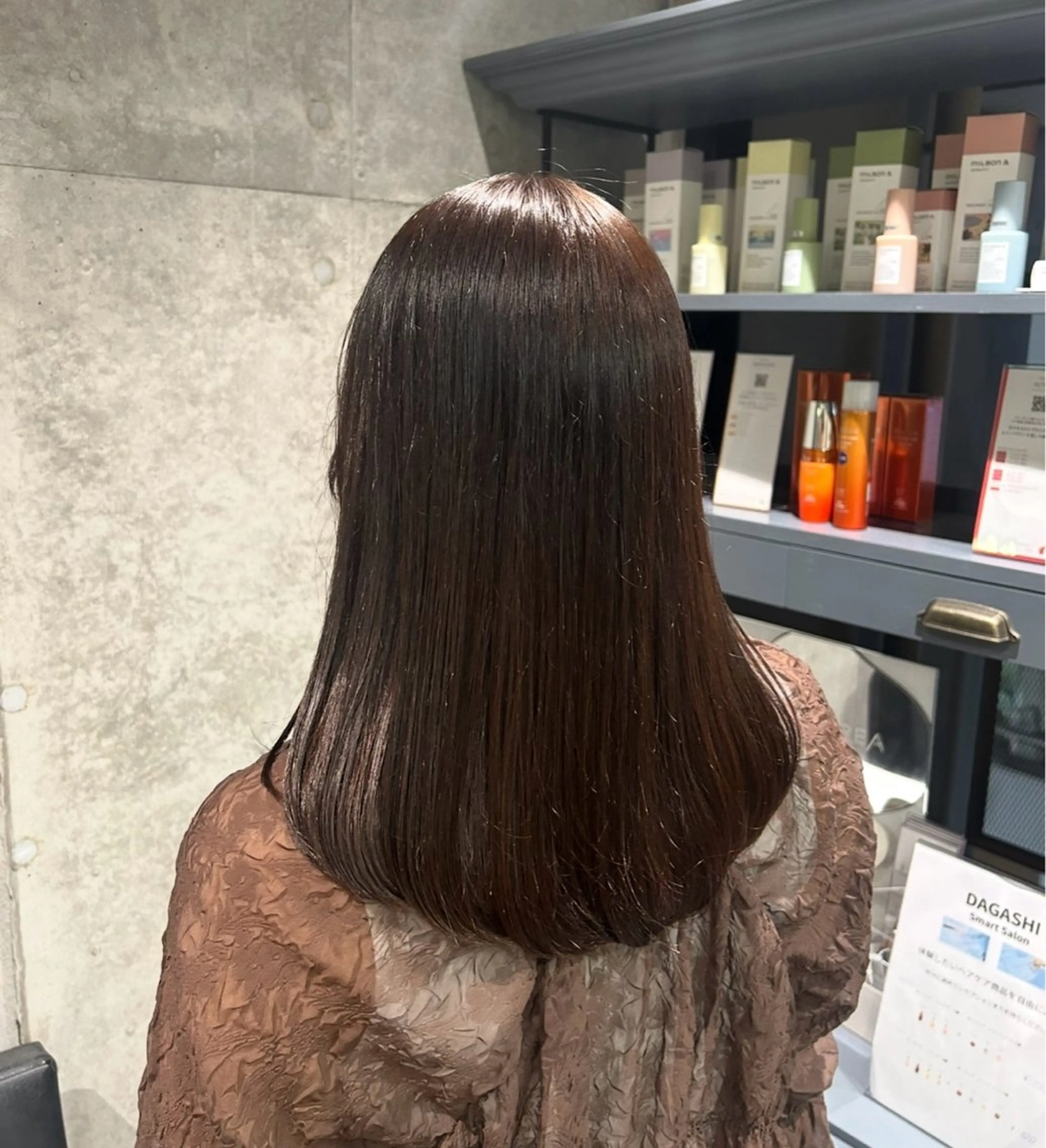 セミロング カラー 透明感カラー/縮毛/ chino🍀のヘアスタイル
