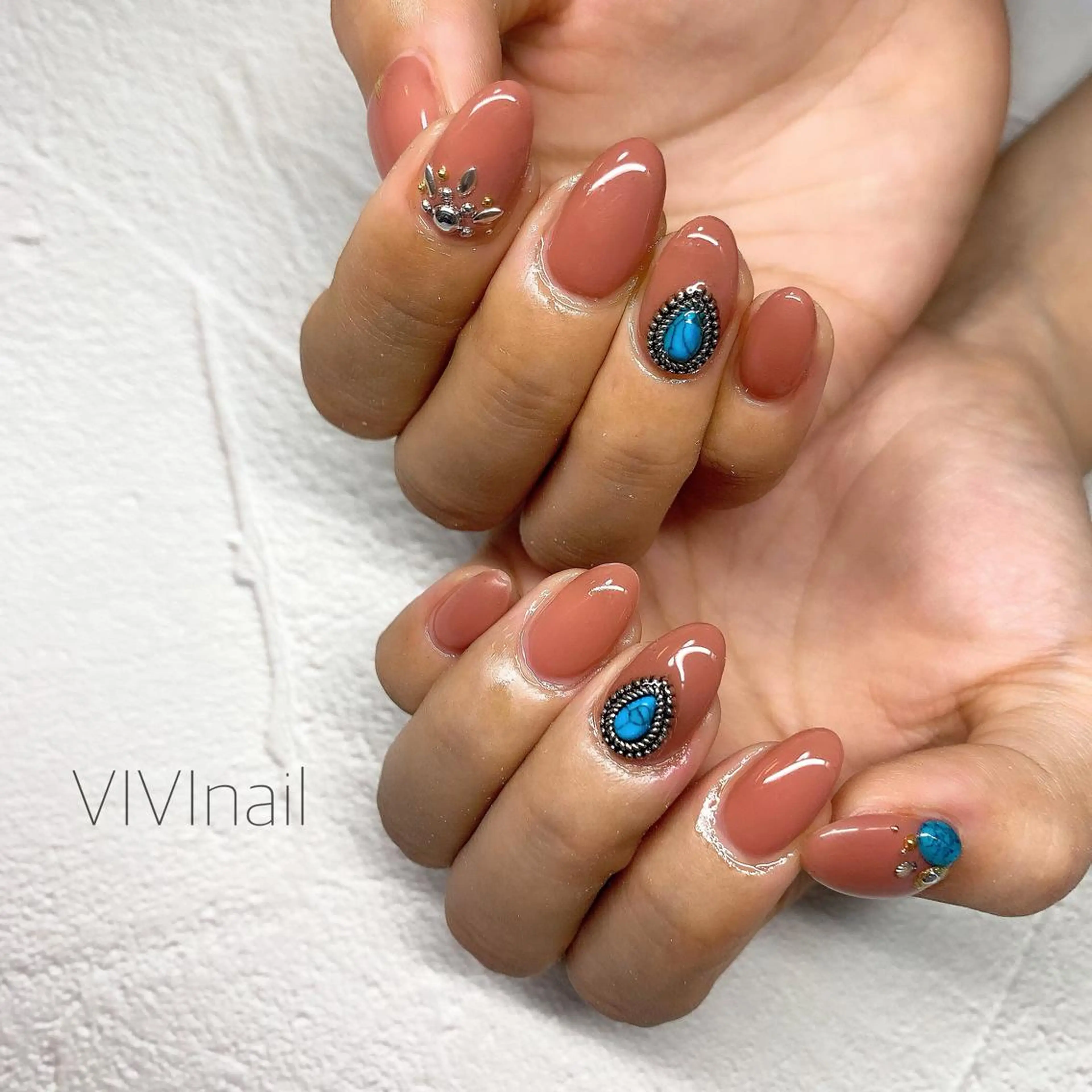 ネイル 夏ネイル ハンドネイル vivi nailのネイルデザイン
