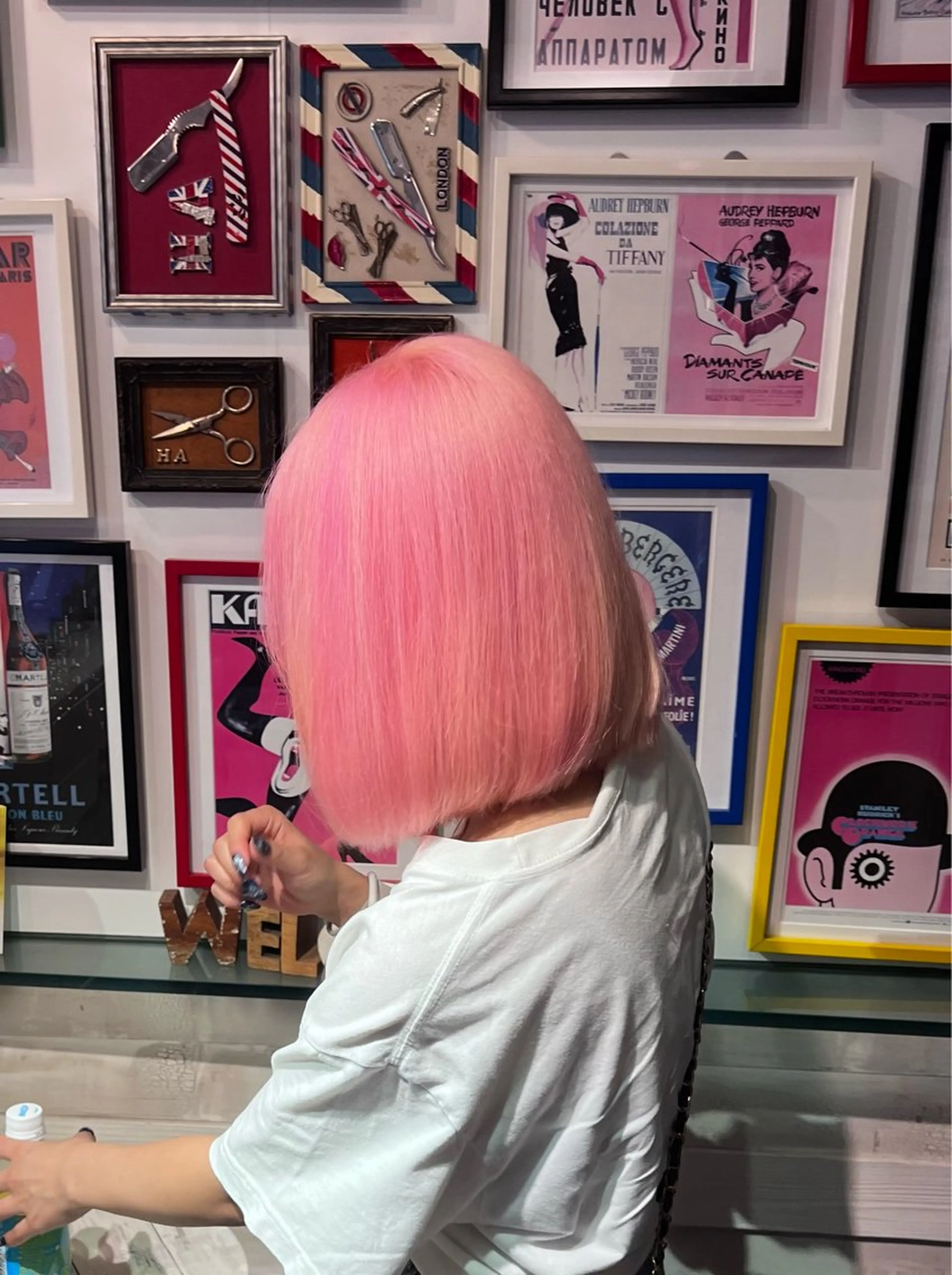 ミディアム カラー ピンクカラー カット トリートメント 個性的カラー ☆≡ねねのヘアスタイル