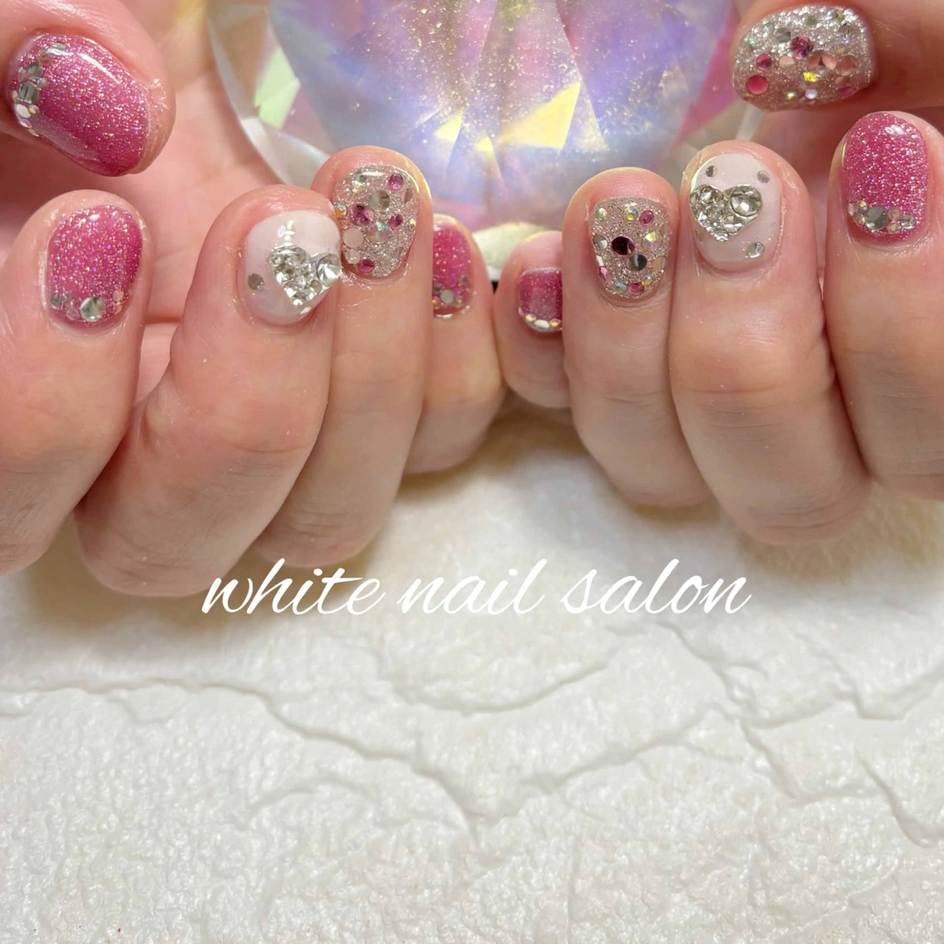 ネイル フットネイル ラメ(グリッター) 持ち込み ハンドネイル white nail salonのネイルデザイン