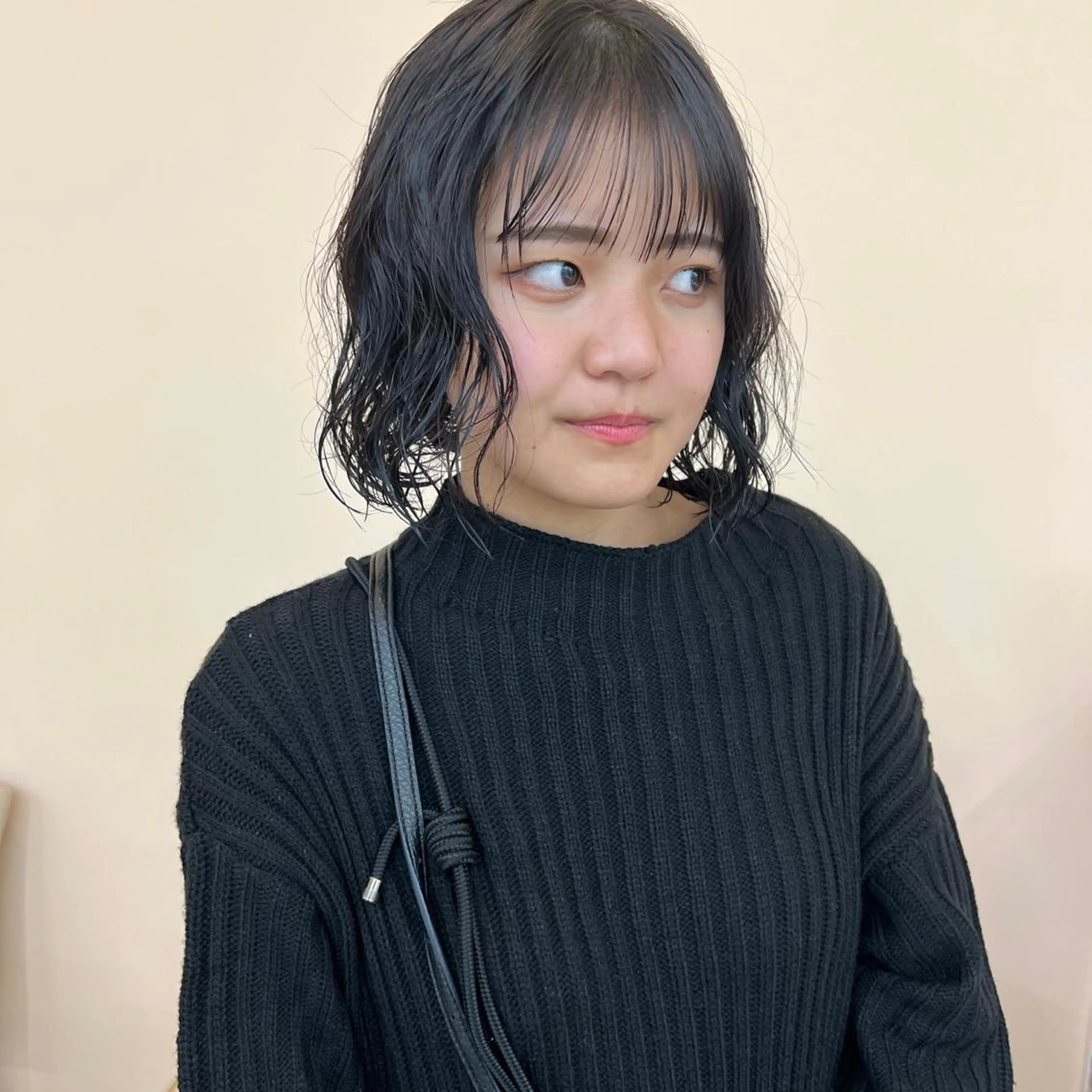 ミディアム パーマ 舟橋耀/ブリーチカラ ー/レイヤーカットのヘアスタイル