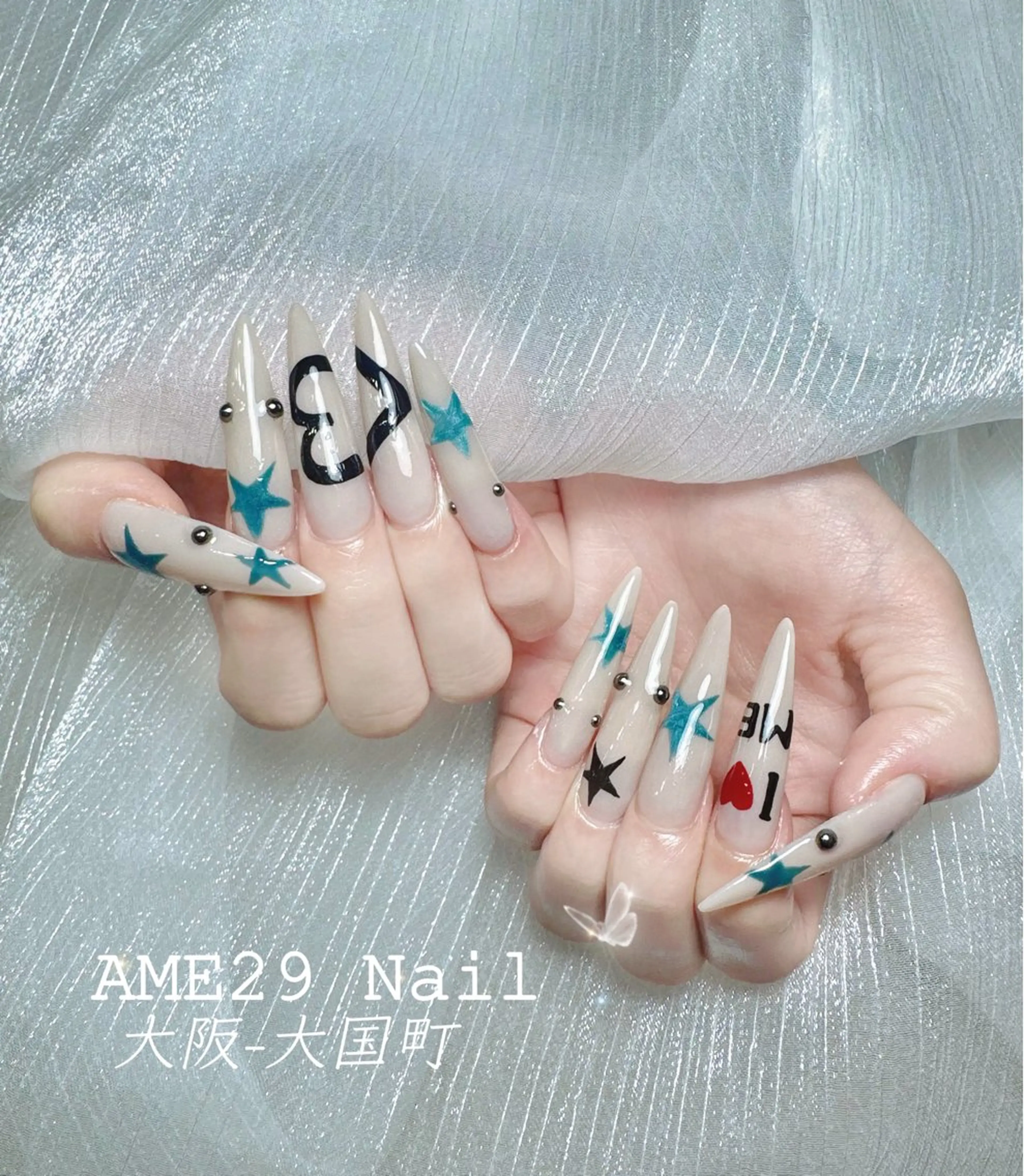 ネイル 長さ出し フラワーネイル ジェルネイル ガーリー グラデーション AME29 Nail ネイルサロンのネイルデザイン