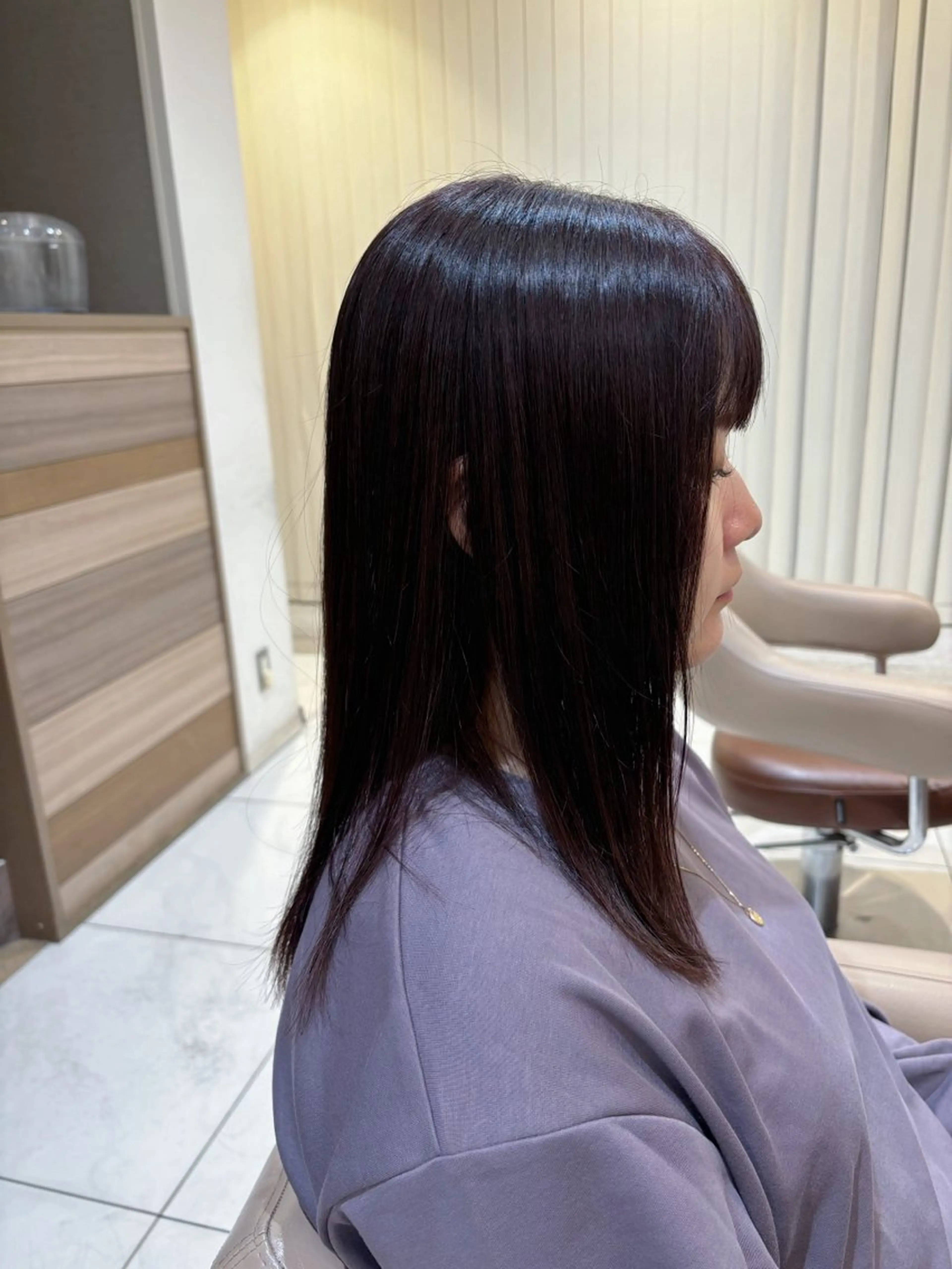 セミロング カラー ハイトーンカラー☁️ 西條 楓花のヘアスタイル