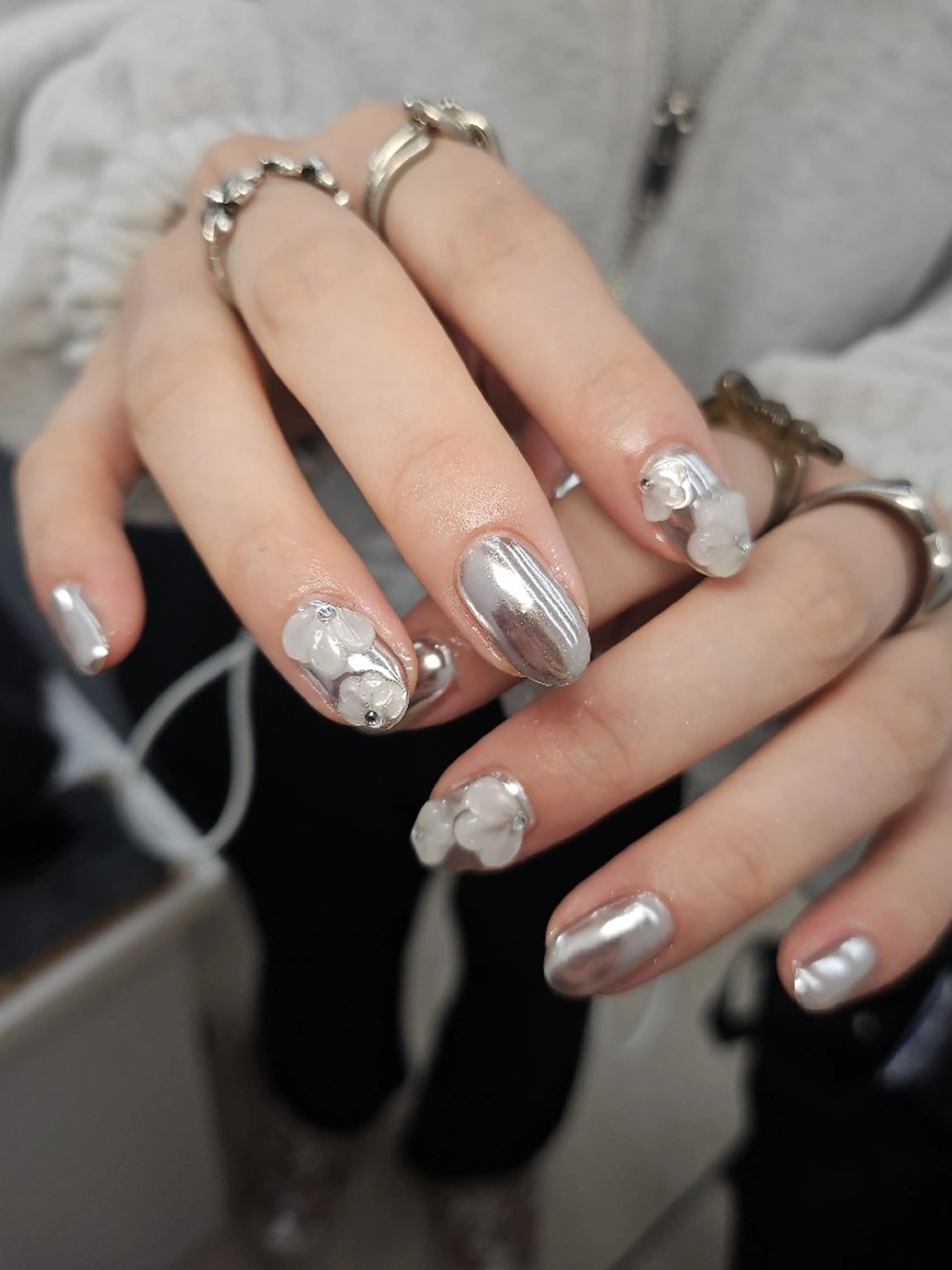 ネイル フラッシュネイル ミラーネイル Dali🌙 NATSUKIのネイルデザイン