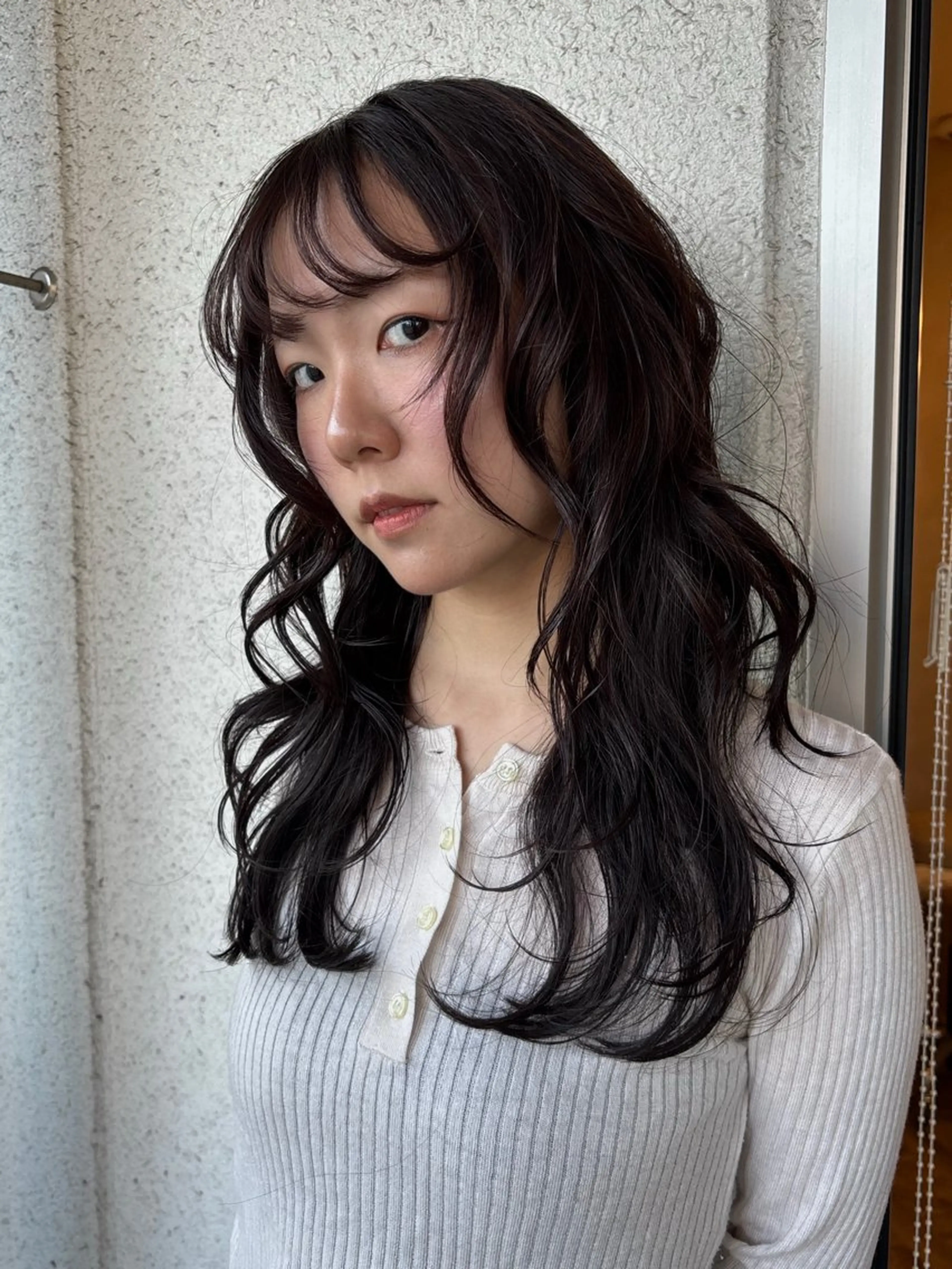 ロング カット シンバヒナノ/パーマ レイヤー/髪質改善のヘアスタイル