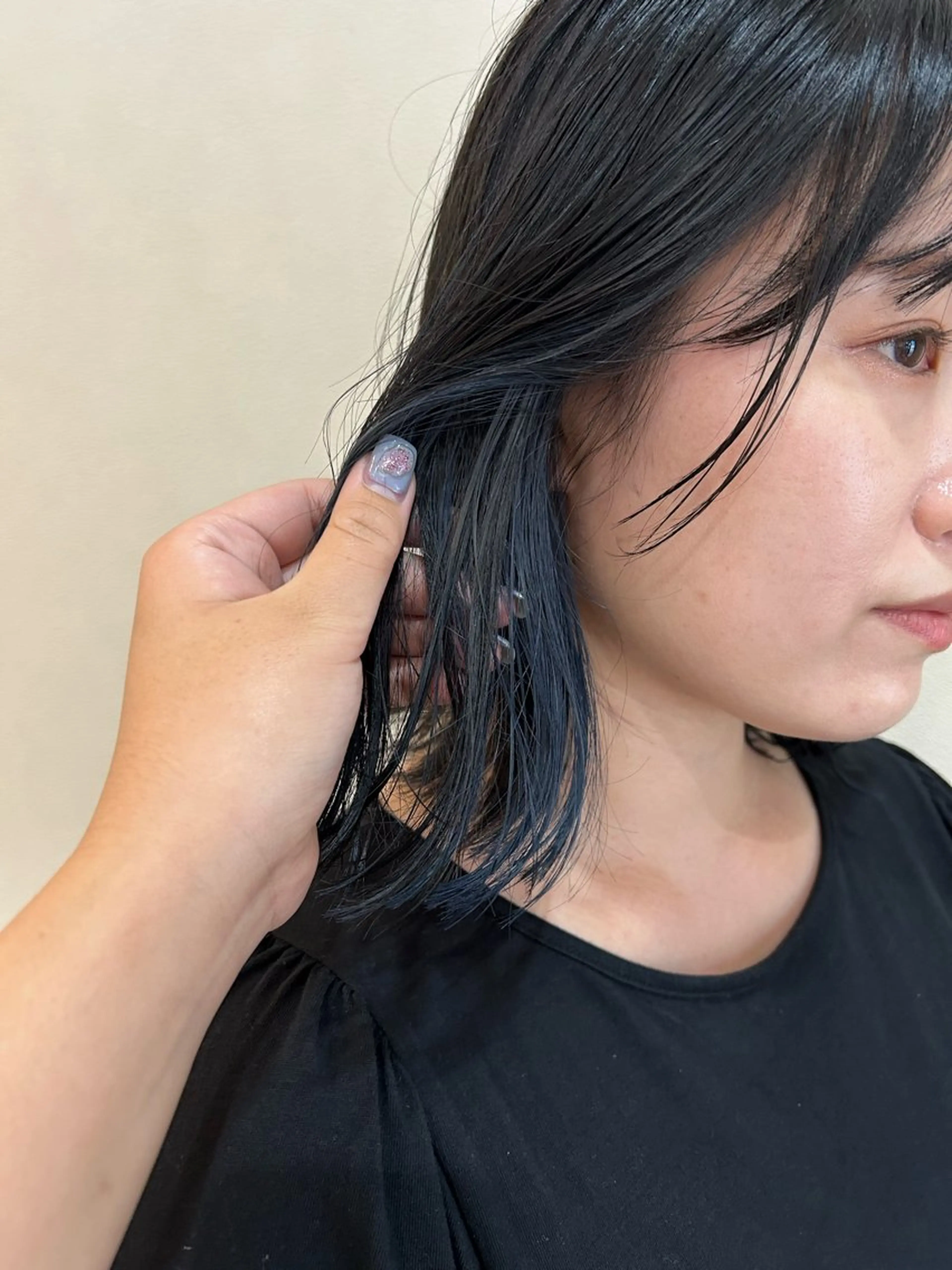 ミディアム カラー ブルーカラー ブルージュ カット ヘアカラー トリートメント ボブ/透明感カラー 🧸YUI❤️のヘアスタイル