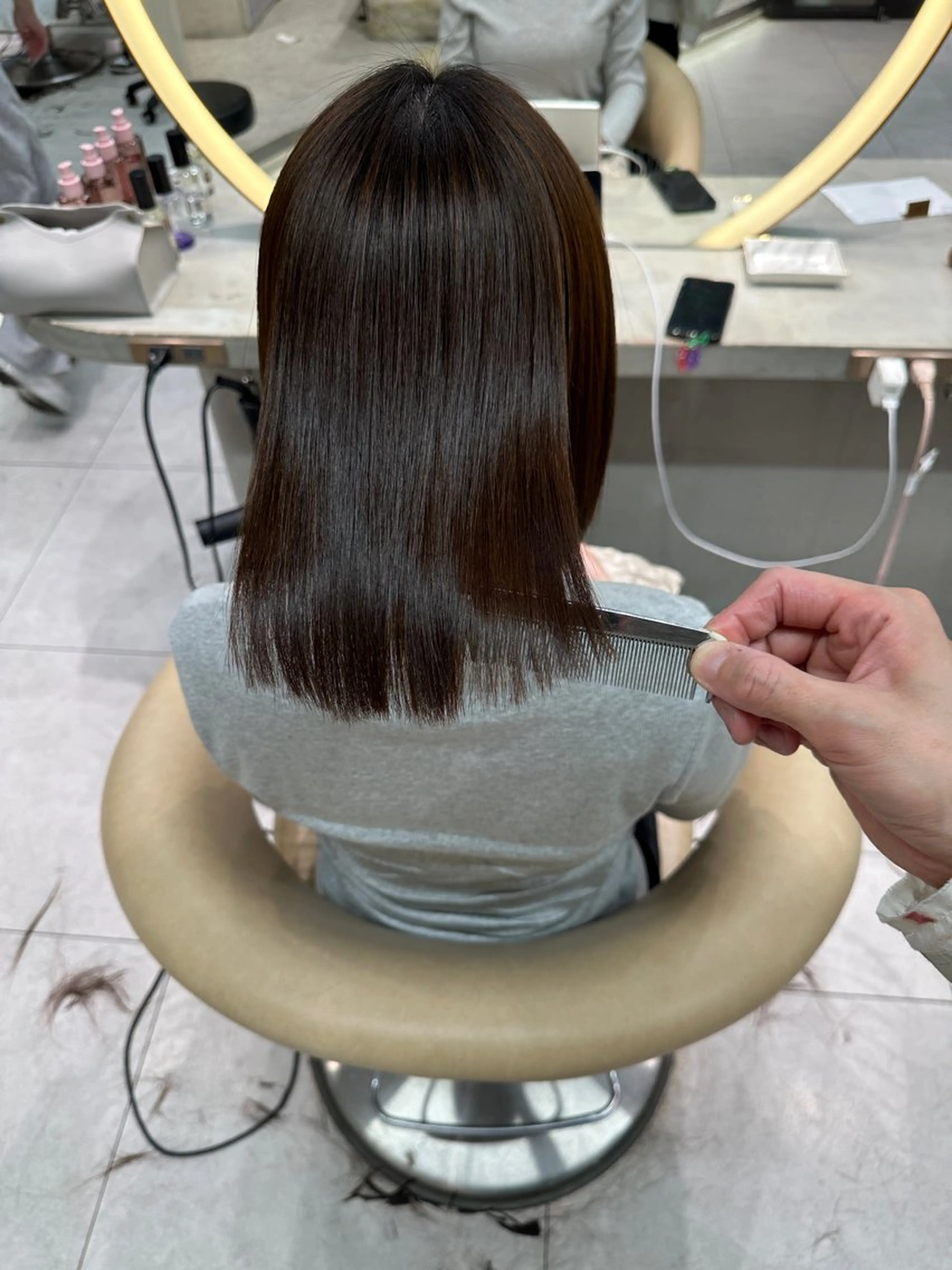 ミディアム カット 縮毛矯正 トリートメント 《髪質改善✖️オリー ブ🧸》小嶋拓也のヘアスタイル