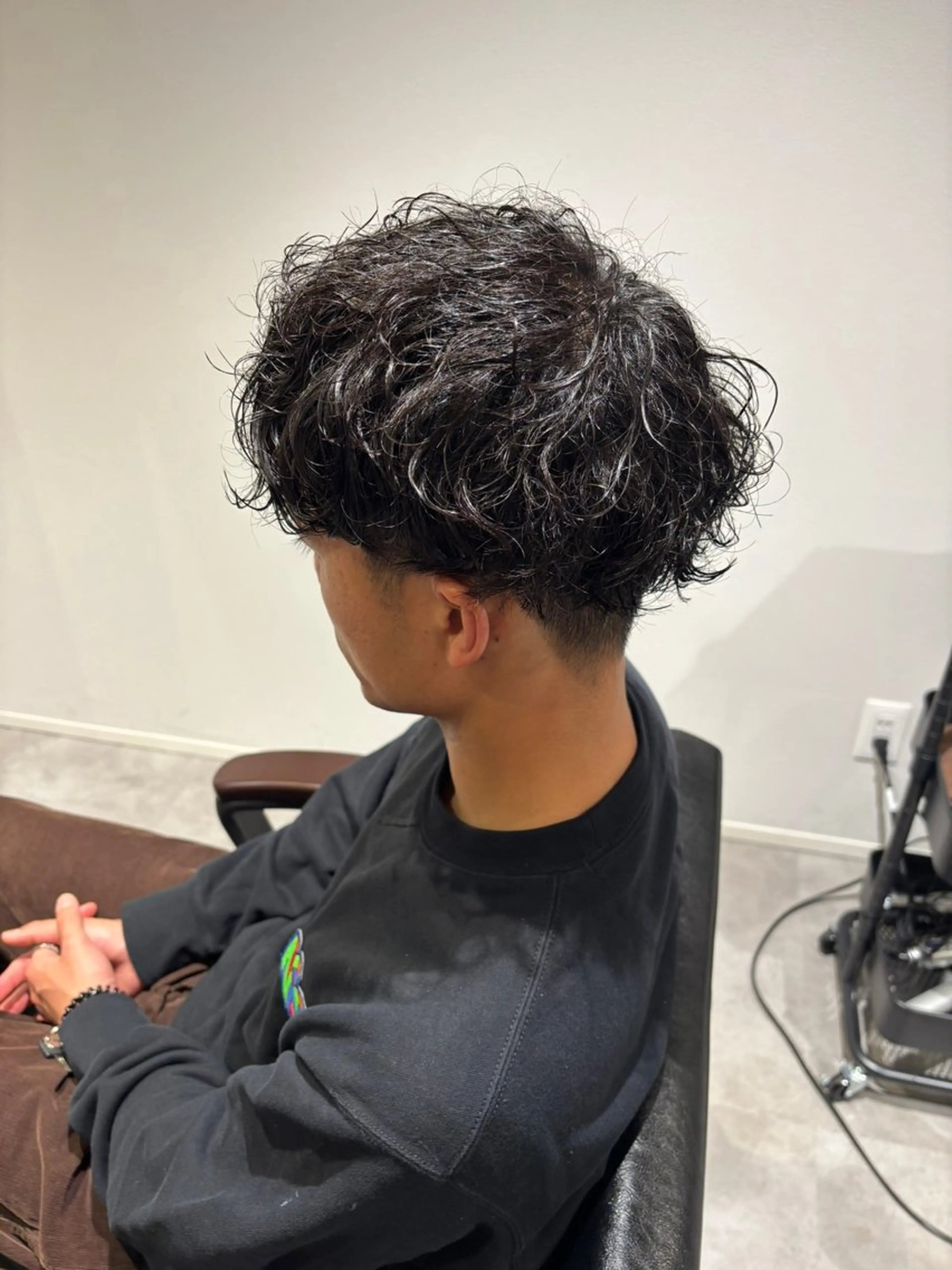 メンズ メンズパーマ YURINO /ボブ ベージュ/ハイトーンのヘアスタイル