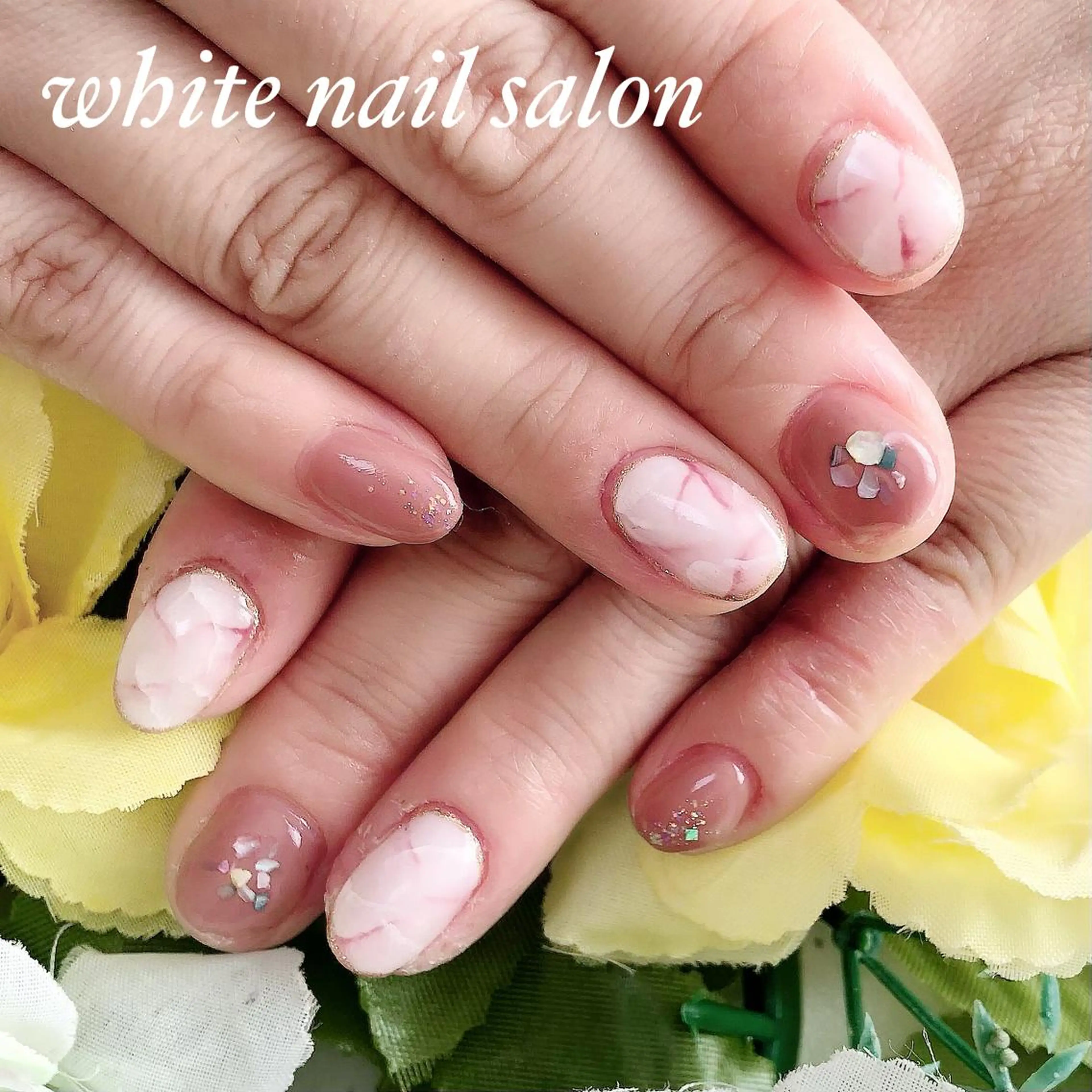 ネイル アートネイル フレンチネイル ジェルネイル ハードジェル 持ち込み ハンドネイル white nail salonのネイルデザイン