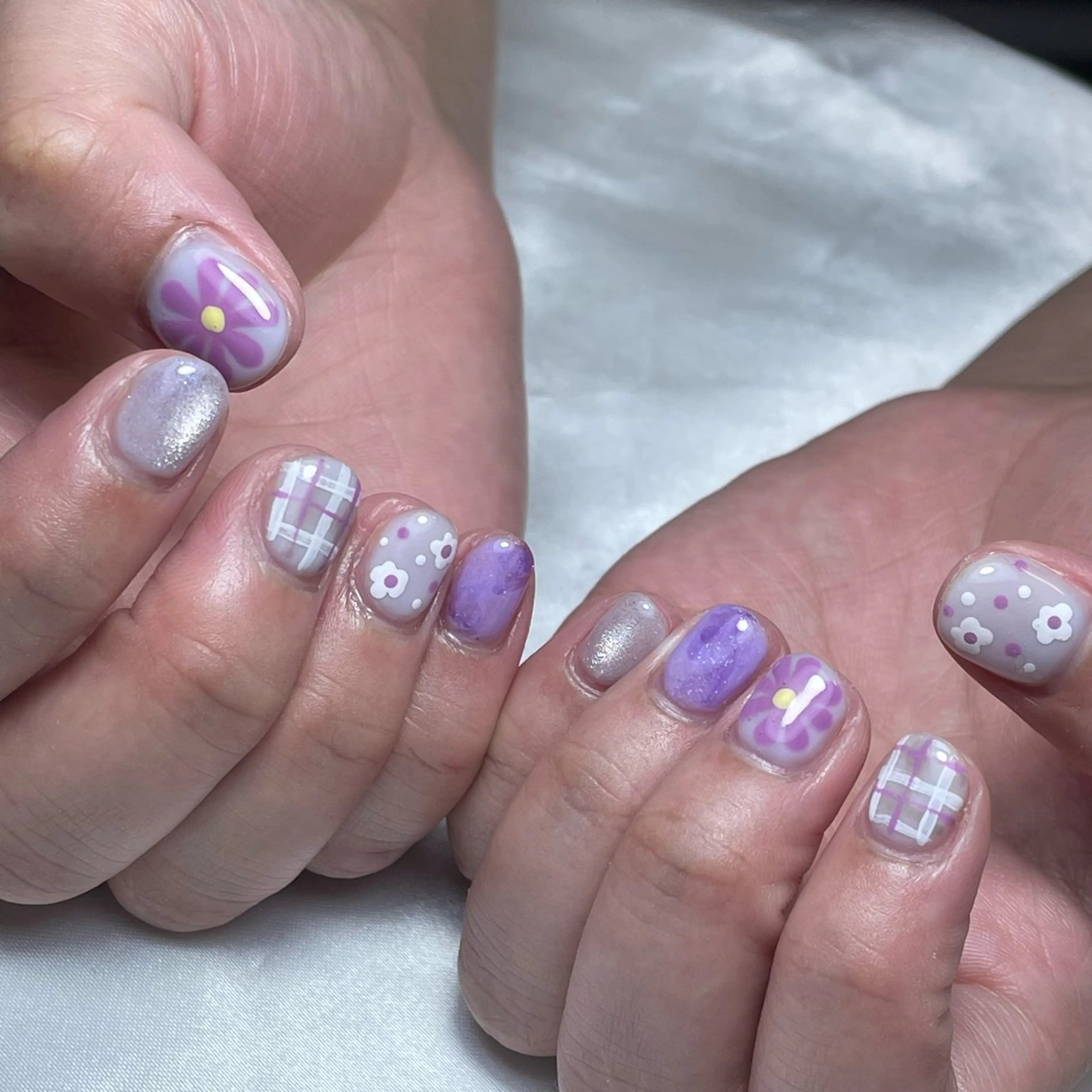 ネイル フラワーネイル パープル WATANABE MAYUMIのネイルデザイン