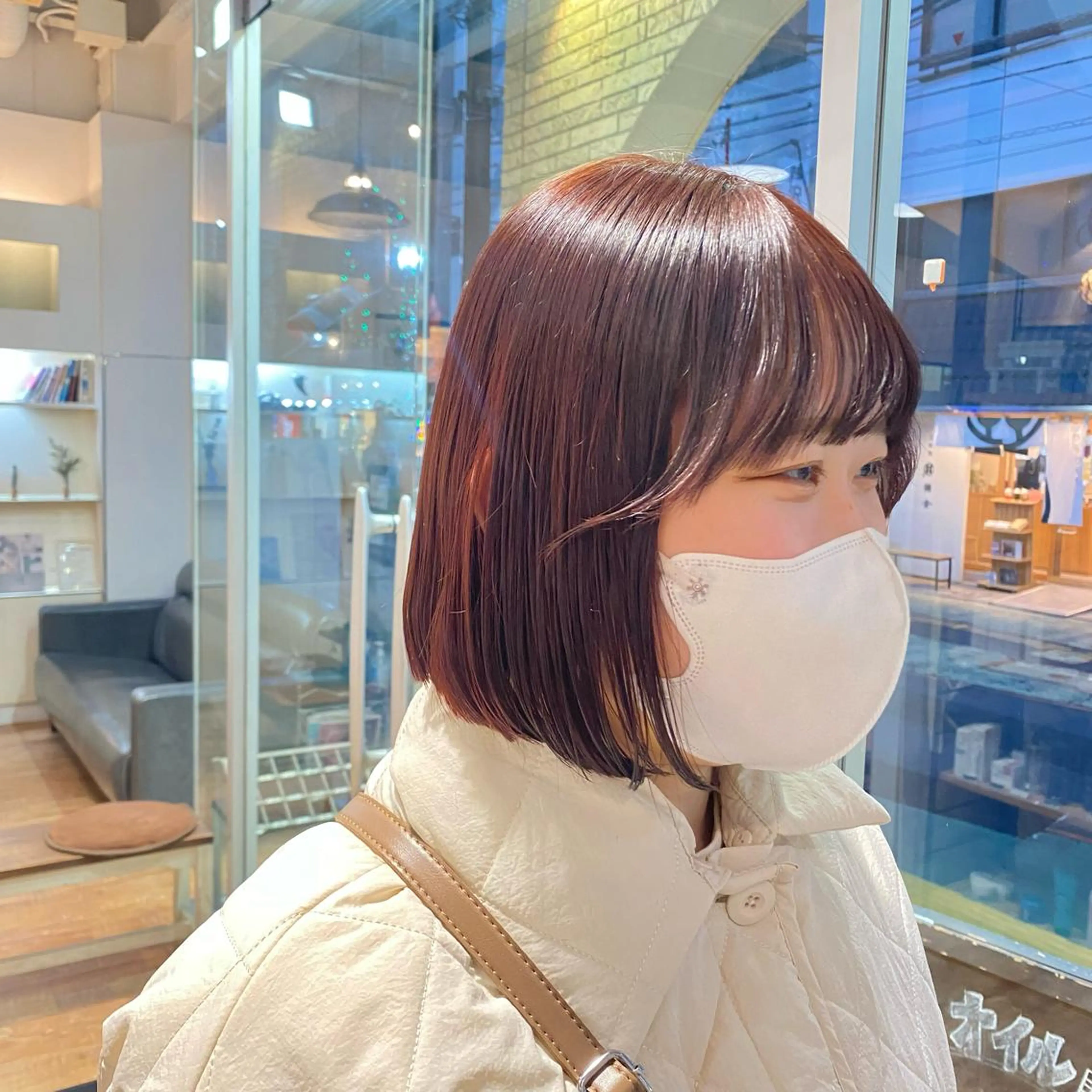 ショート オレンジブラウン ボブ カット ヘアカラー rikako ✩ 大宮hips.*のヘアスタイル