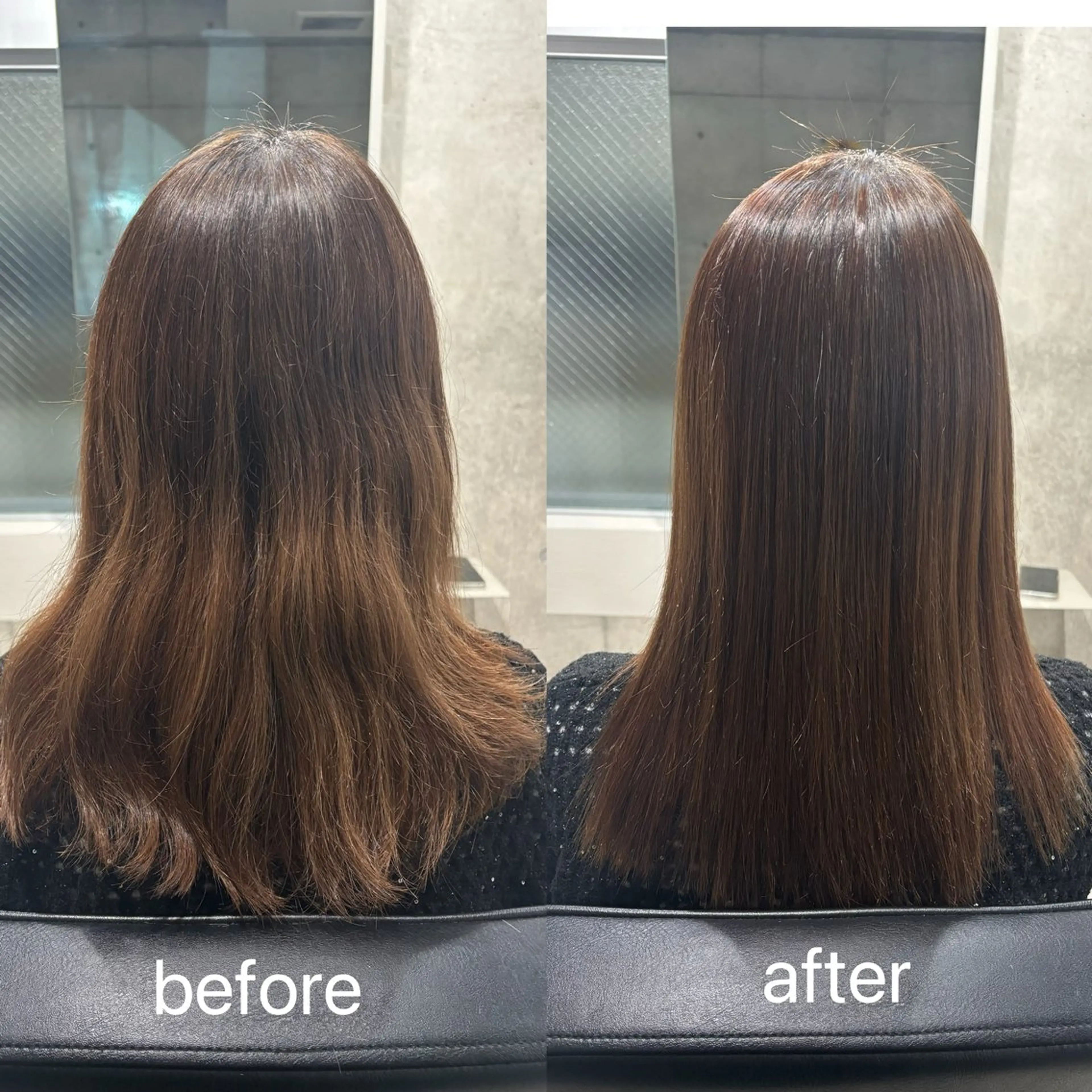 ロング 縮毛矯正 デザインカラー みさのヘアスタイル