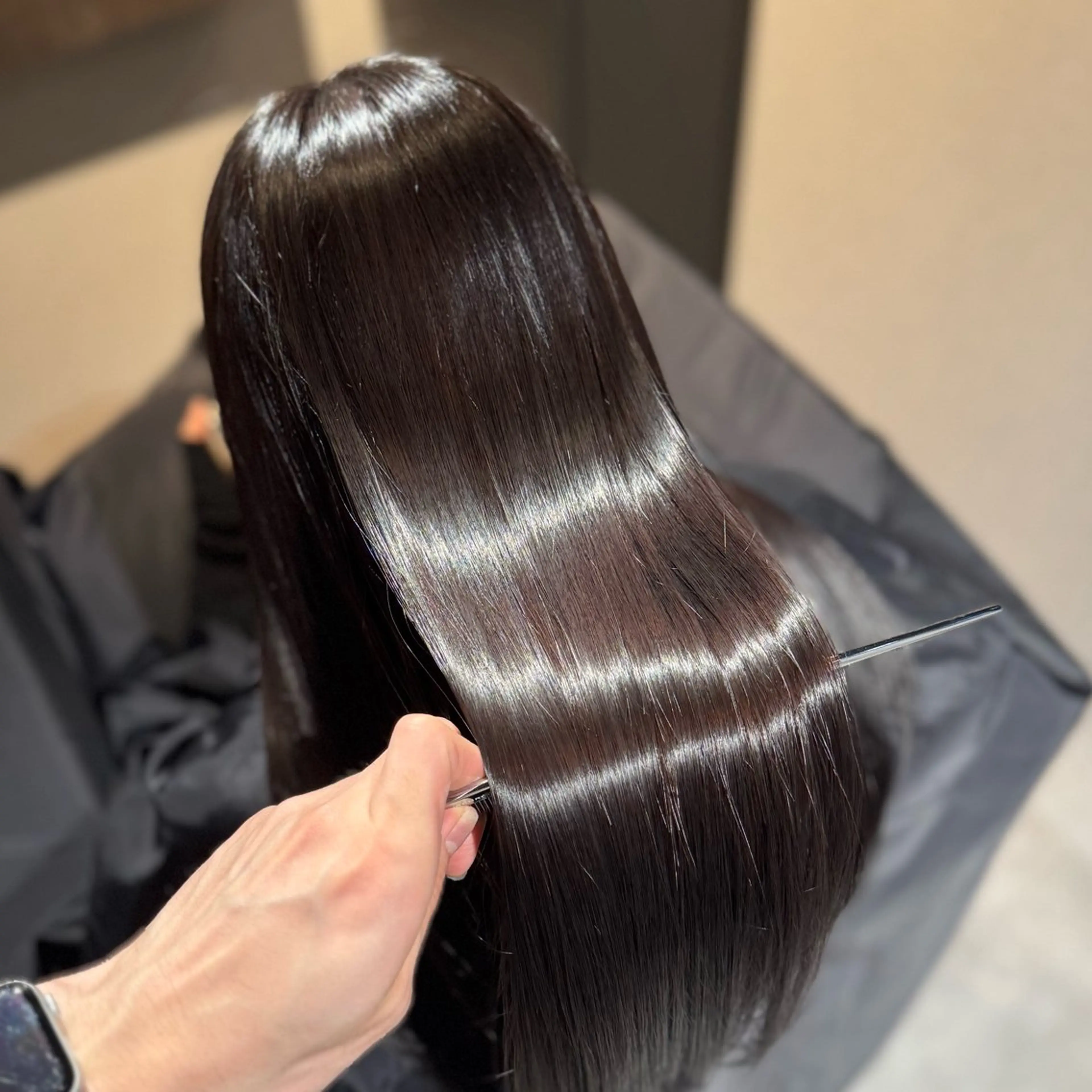 ロング パーマ 髪質改善 韓国風ヘア 縮毛矯正 トリートメント ヘアカラー トリートメント 髪質改善Ⅰ透明感 艶カラーⅠたつやのヘアスタイル