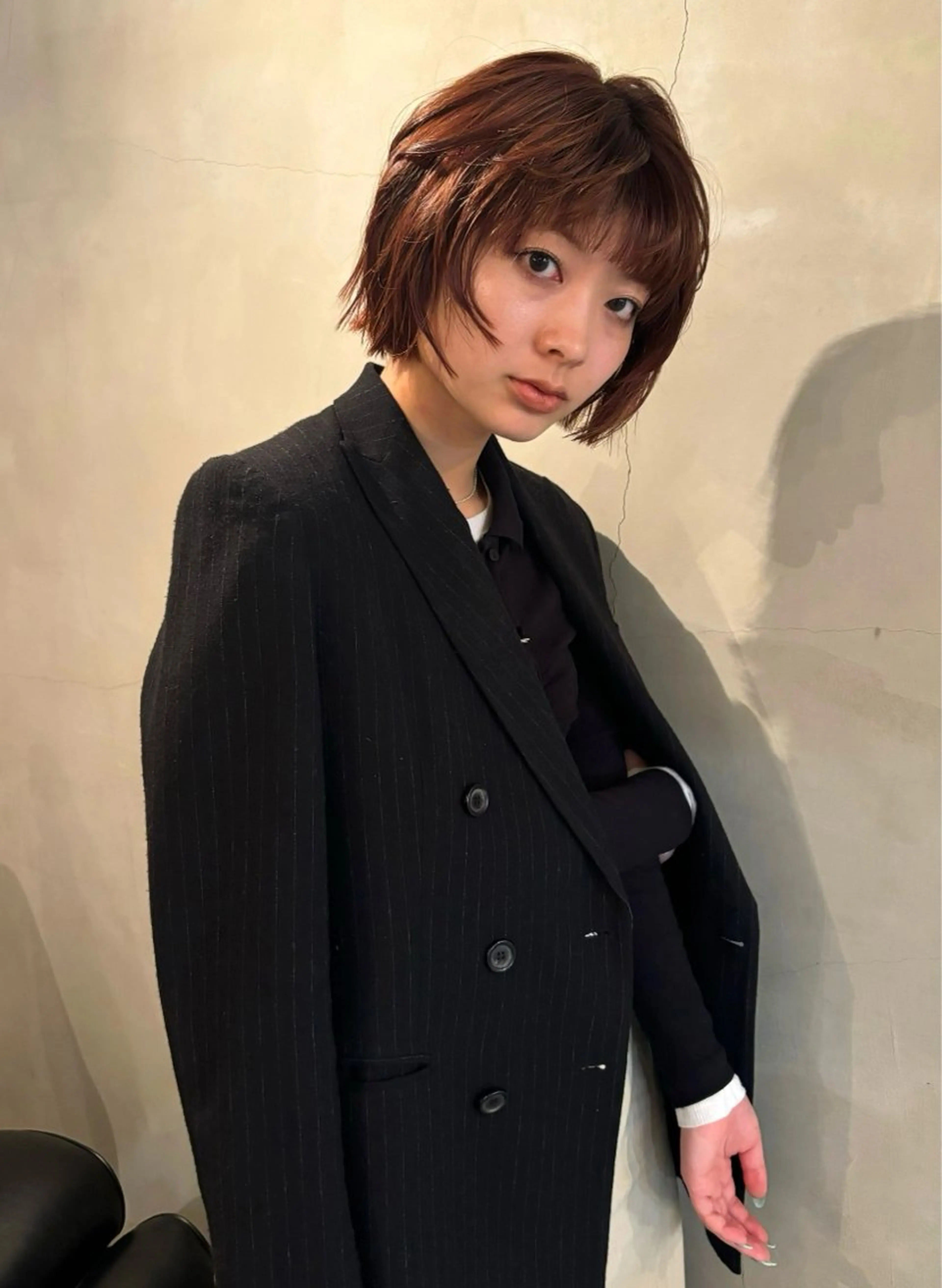 ショート カラー ボブレイヤー ボブ レイヤーカット 林　蓮／レイヤー ／自由が丘のヘアスタイル