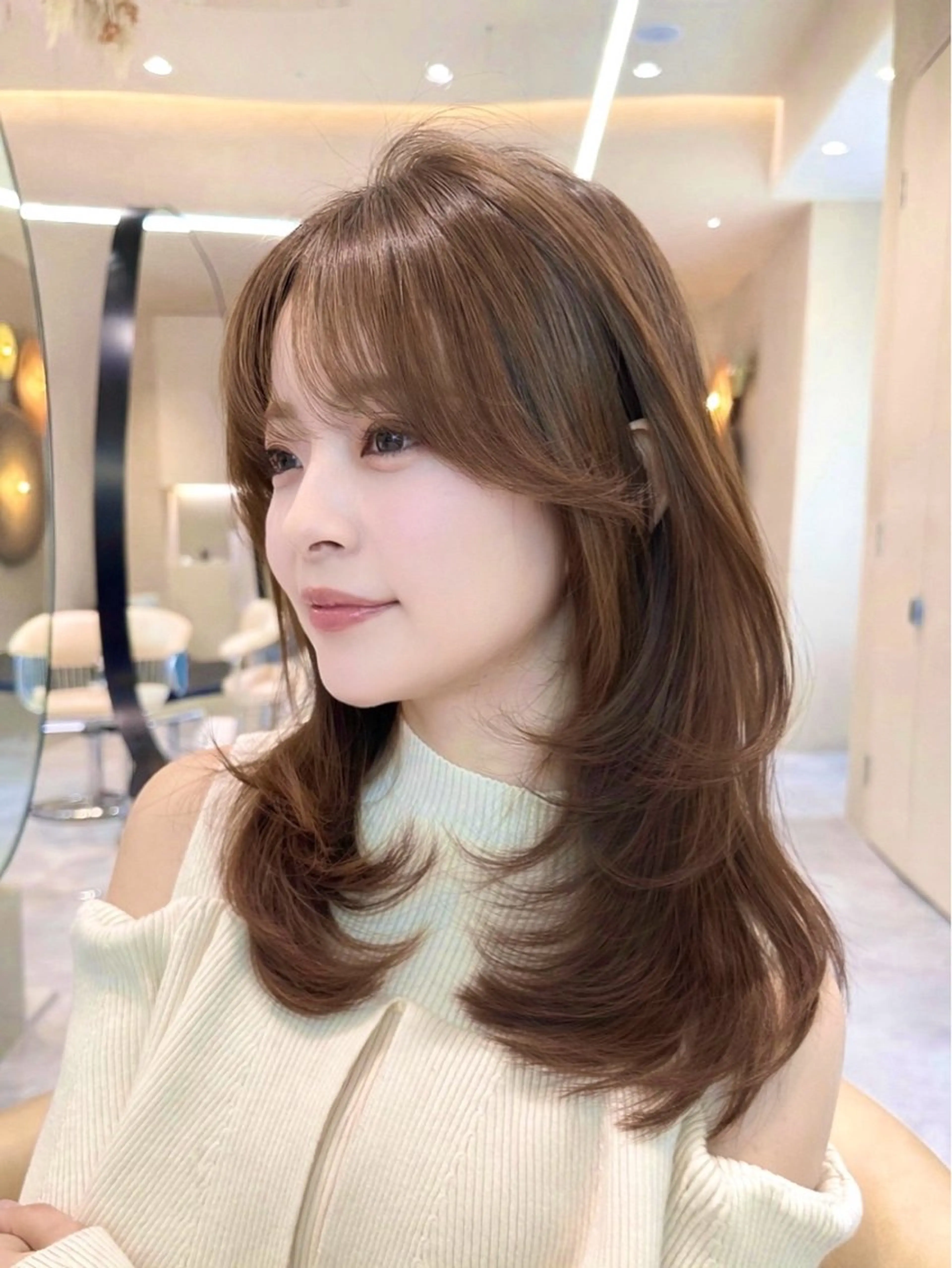 ミディアム カラー レイヤーカット カット ヘアカラー トリートメント ヘッドスパ レイヤーカット/ボブ /縮毛矯正✨大輝のヘアスタイル