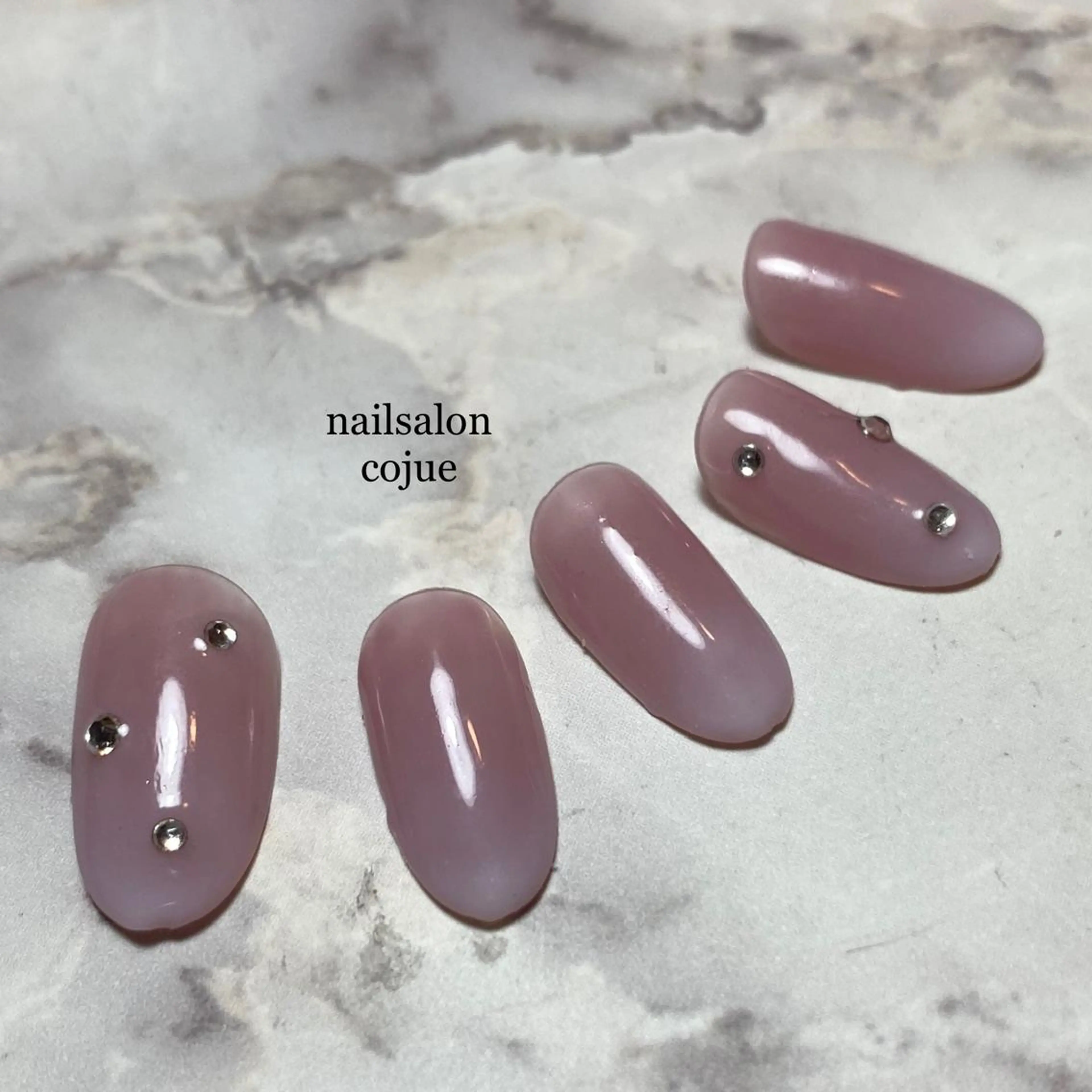 ネイル アートネイル カジュアル オフィスネイル ピンク ストーンネイル nailsalon cojue  ERIのネイルデザイン