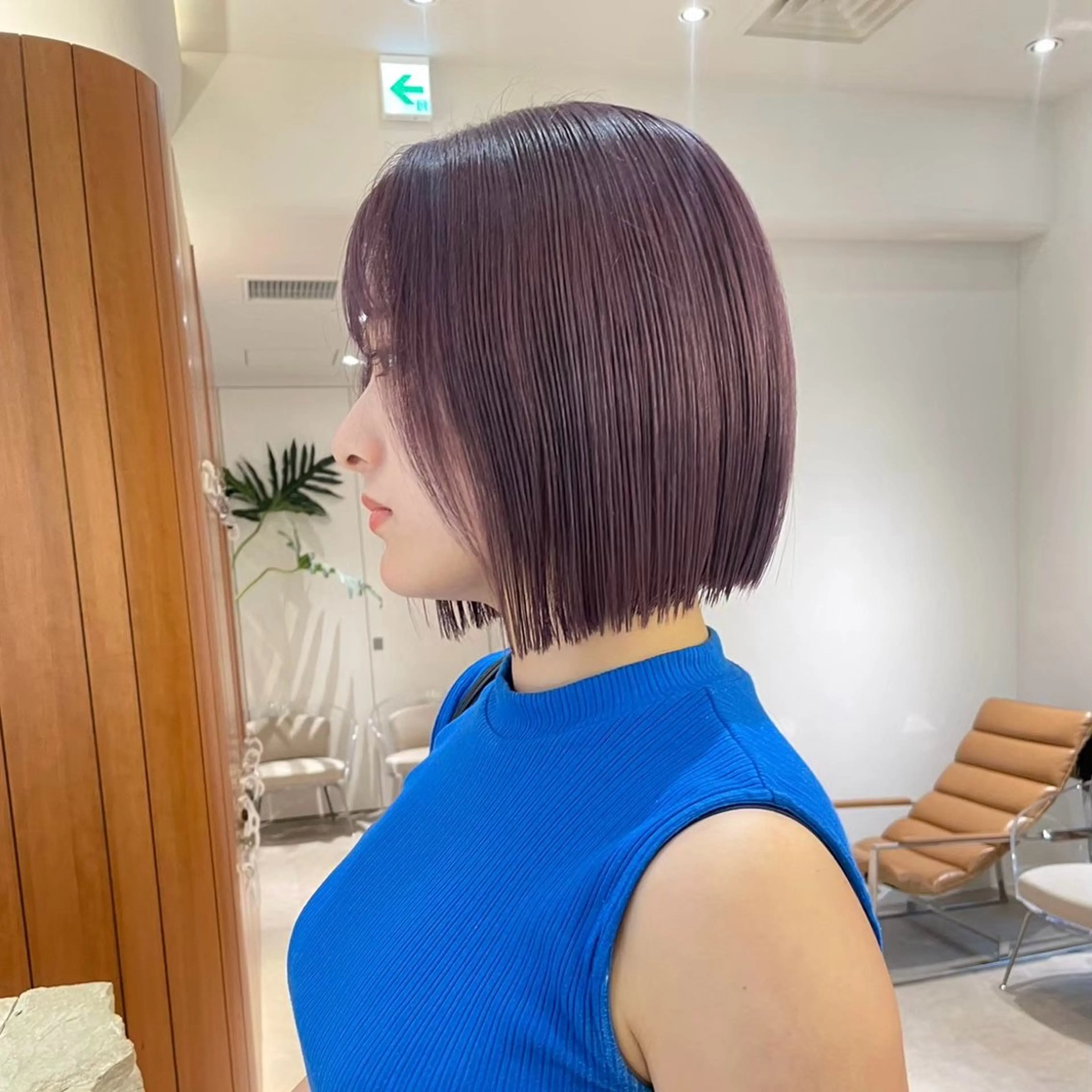 ミディアム カラー 切りっぱなしボブ ショートボブ ボブレイヤー 透明感カラー ボブ カット ヘアカラー トリートメント 田中航平/渋谷ボブ/ レイヤーボブのヘアスタイル