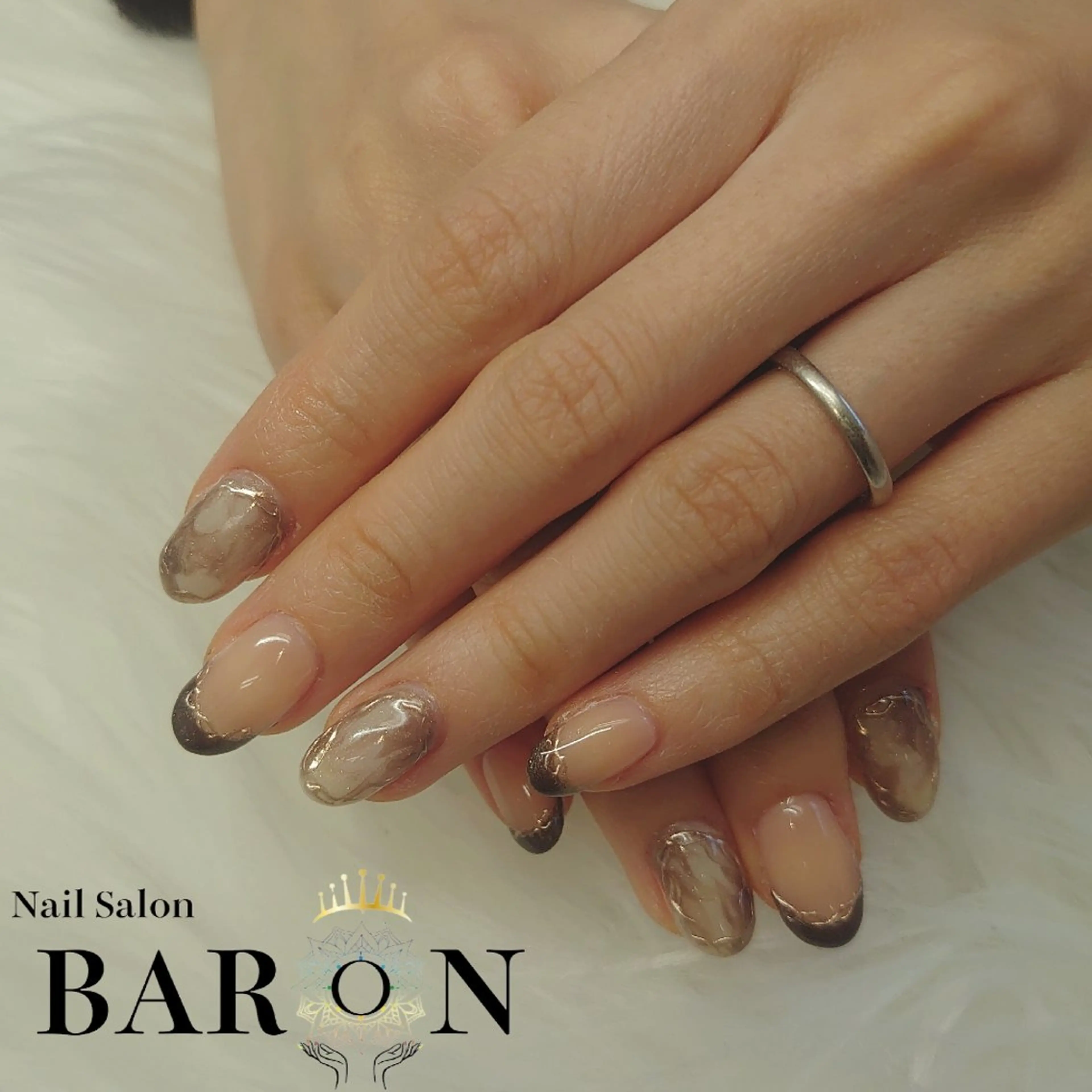 ネイル フレンチネイル ニュアンスネイル ♛BARON♛ AOIのネイルデザイン